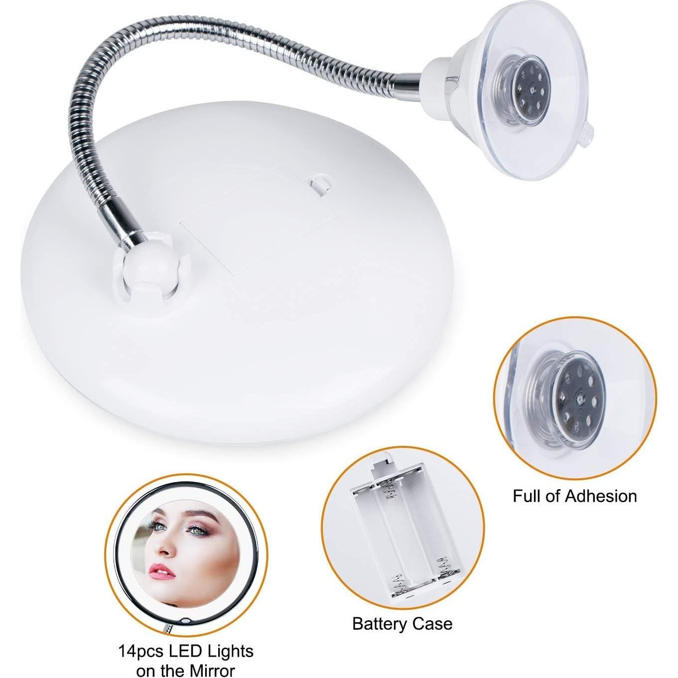 Espejo de Maquillaje Aumentado 10x Brightown con Luz LED