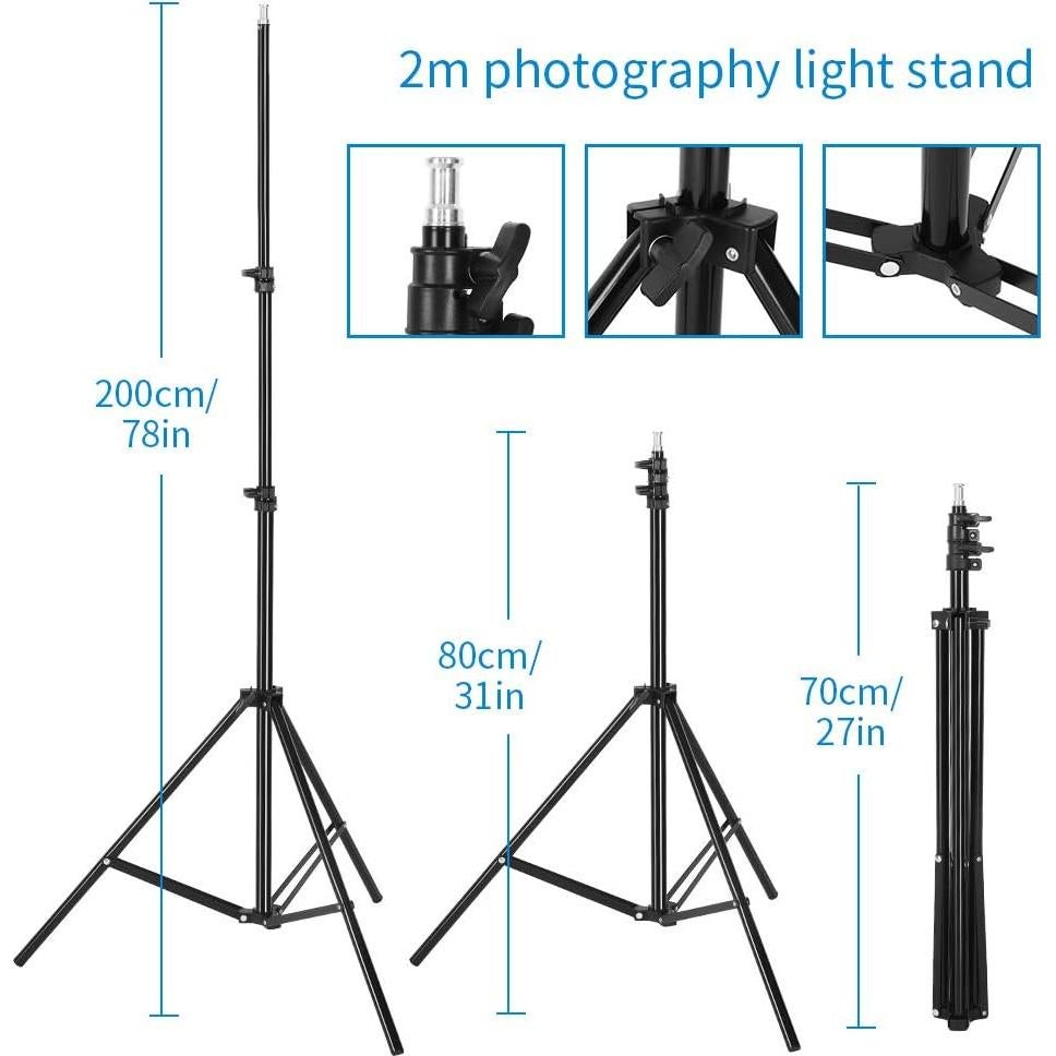 Kit de Iluminación Fotográfica Kshioe Softbox 50x70cm con 2 Bombillas LED 5500K