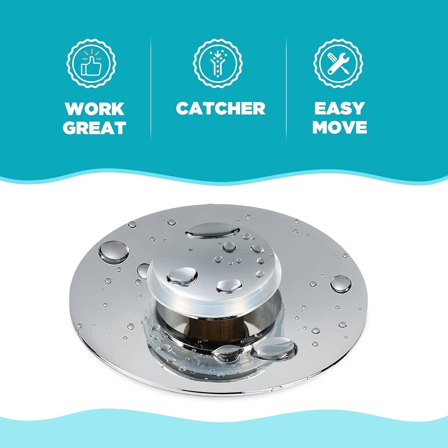 Tapón de Lavabo Universal DZOFXMI, Acero Inoxidable, Anti-obstrucción