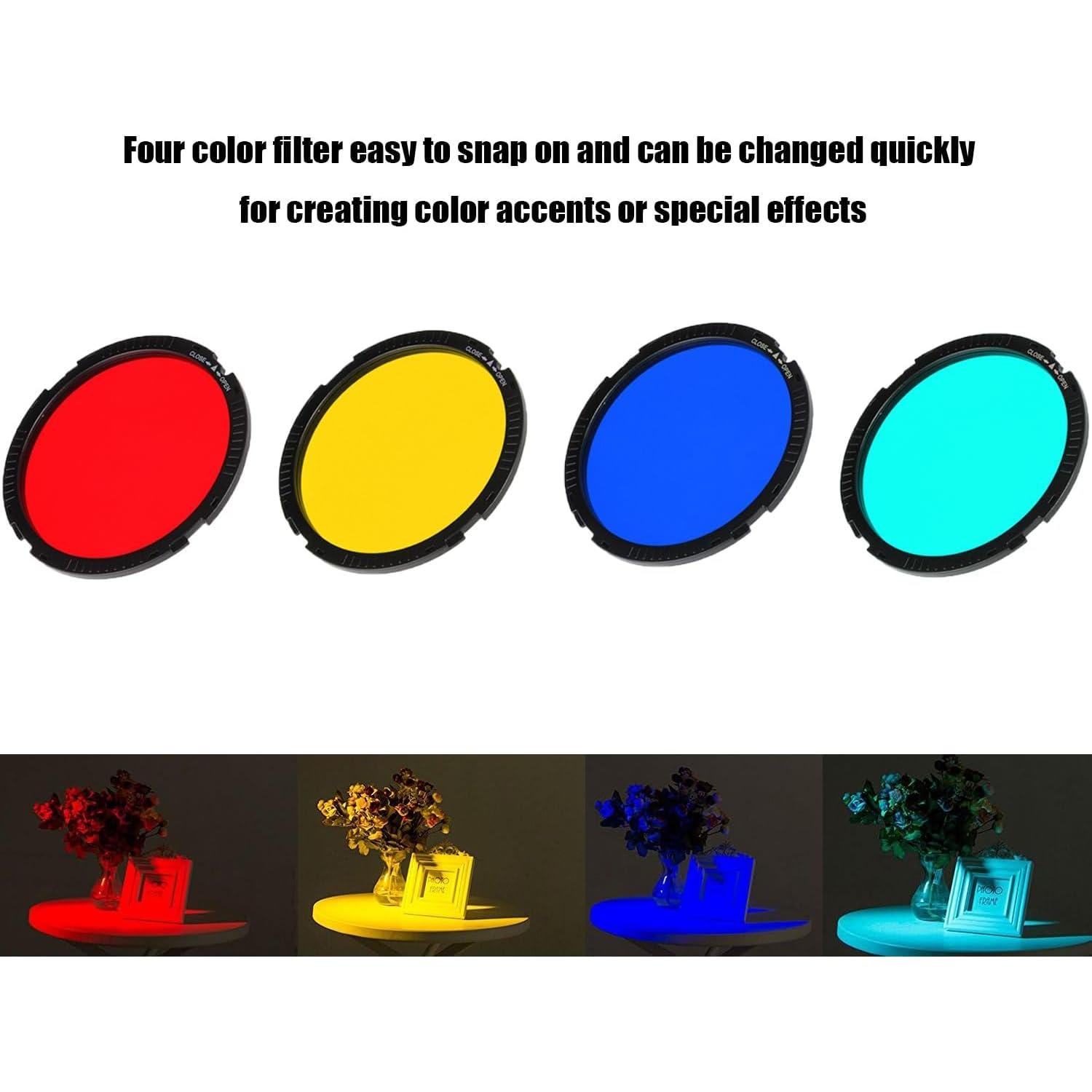 Lente Fresnel Fotga 10x Montura Bowens con 4 Filtros Coloridos