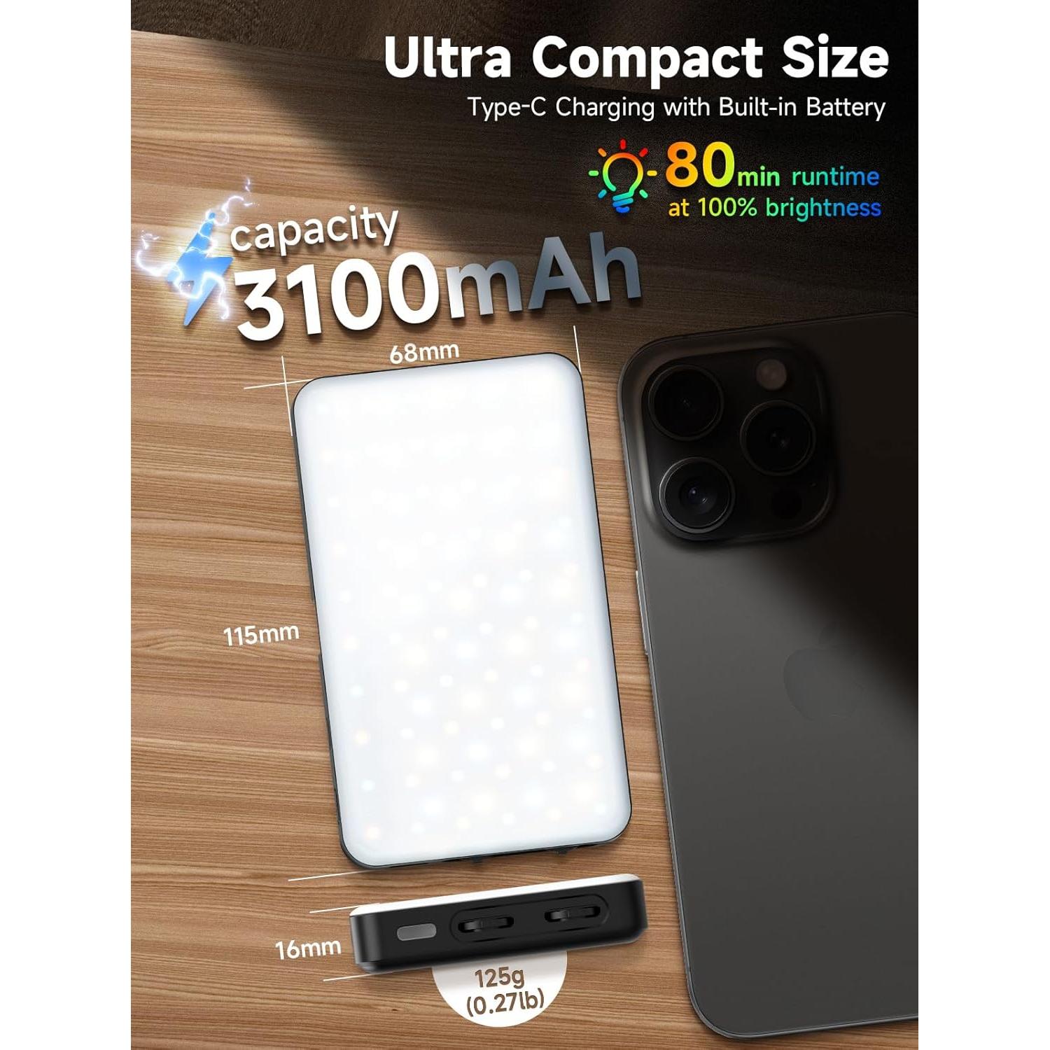 Luz de Cámara LED RGB MOMAN PC8 91 LEDs 2500-9000K 3100mAh