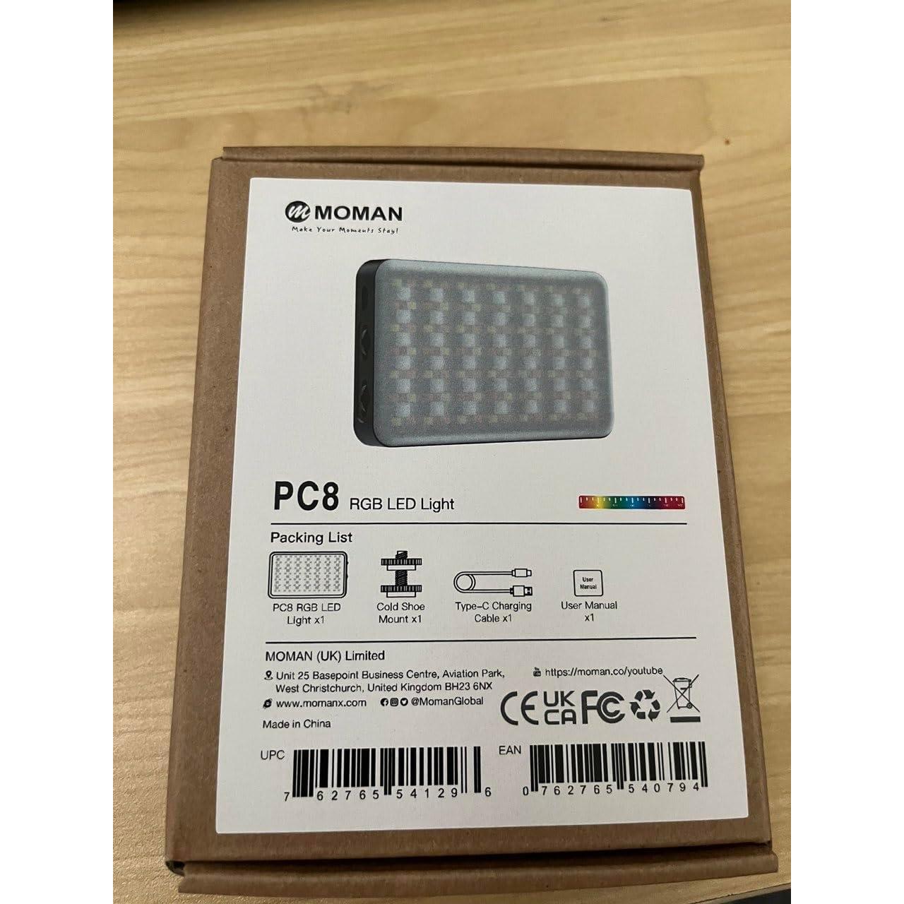 Luz de Cámara LED RGB MOMAN PC8 91 LEDs 2500-9000K 3100mAh