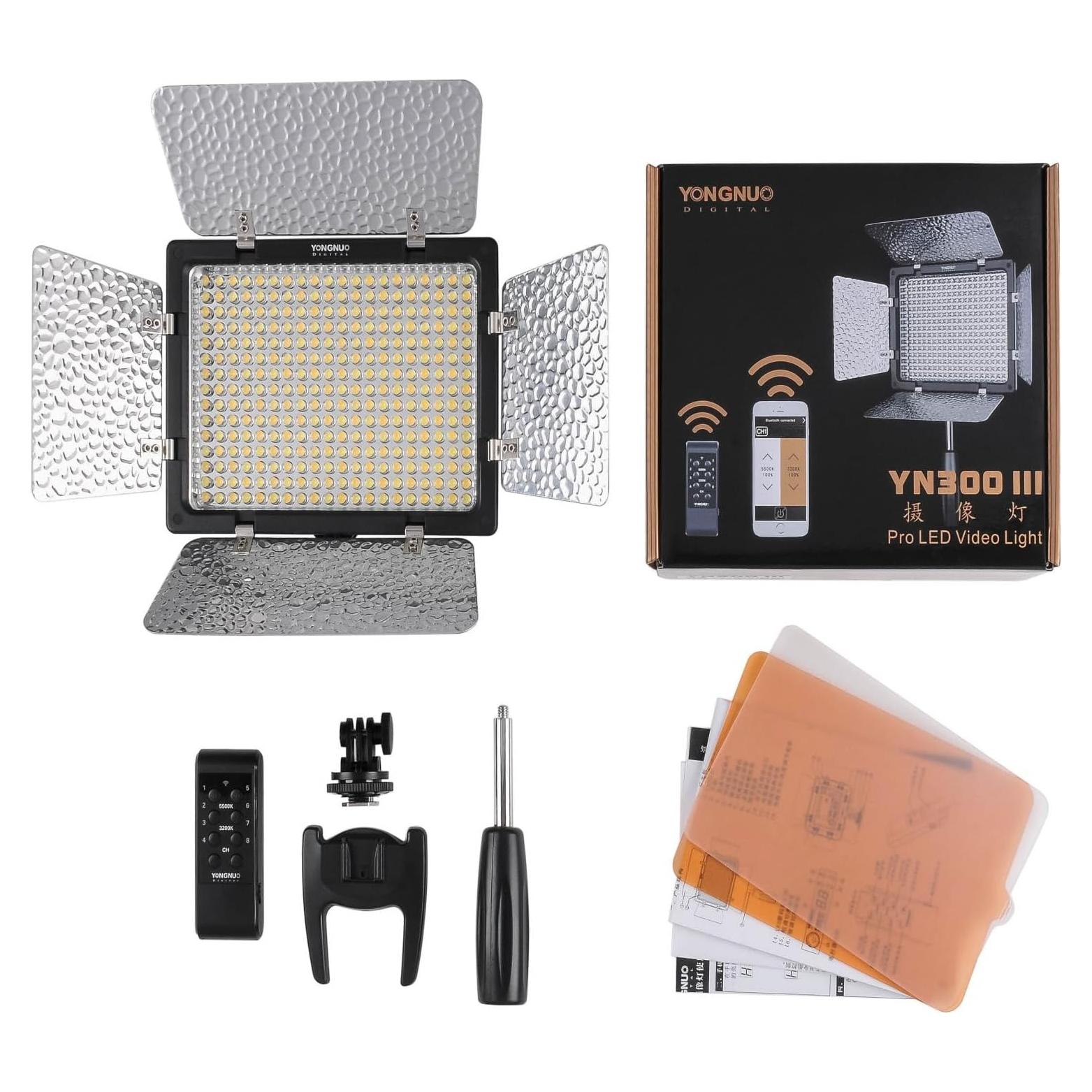 Luz de Video LED YONGNUO YN300 III Bi Color 3200K-5600K