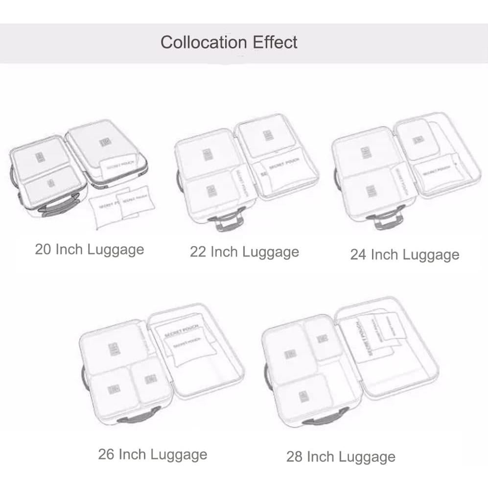 Cubes de Empaque Fxkoolr 6 Piezas Organizador de Viaje