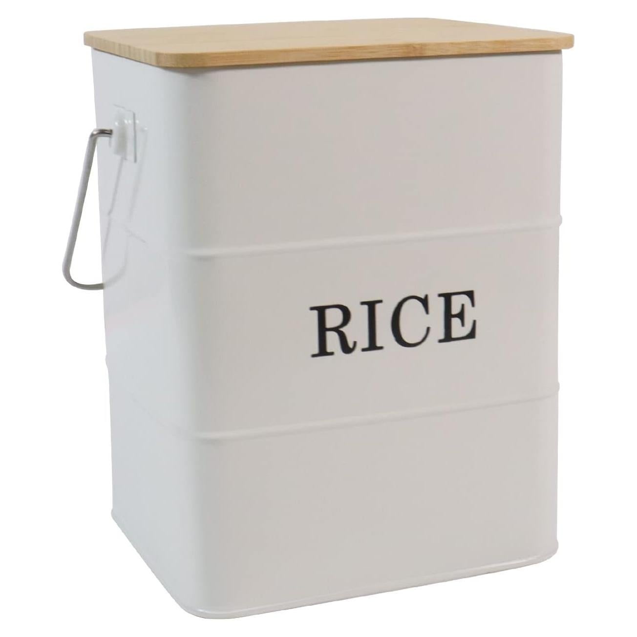 Contenedor de Almacenamiento de Arroz Gdfjiy 10L con Tapa de Bambú