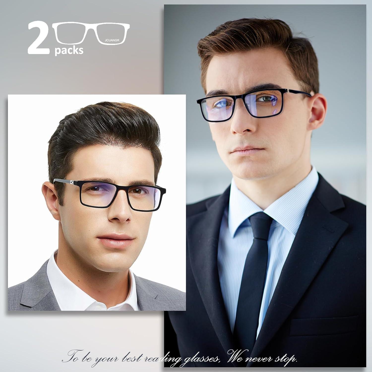 Gafas de lectura multifocales Jcuangr 2.0x con luz azul