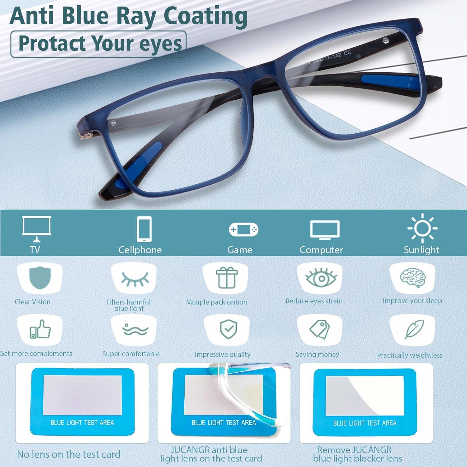 Gafas de lectura multifocales Jcuangr 2.0x con luz azul