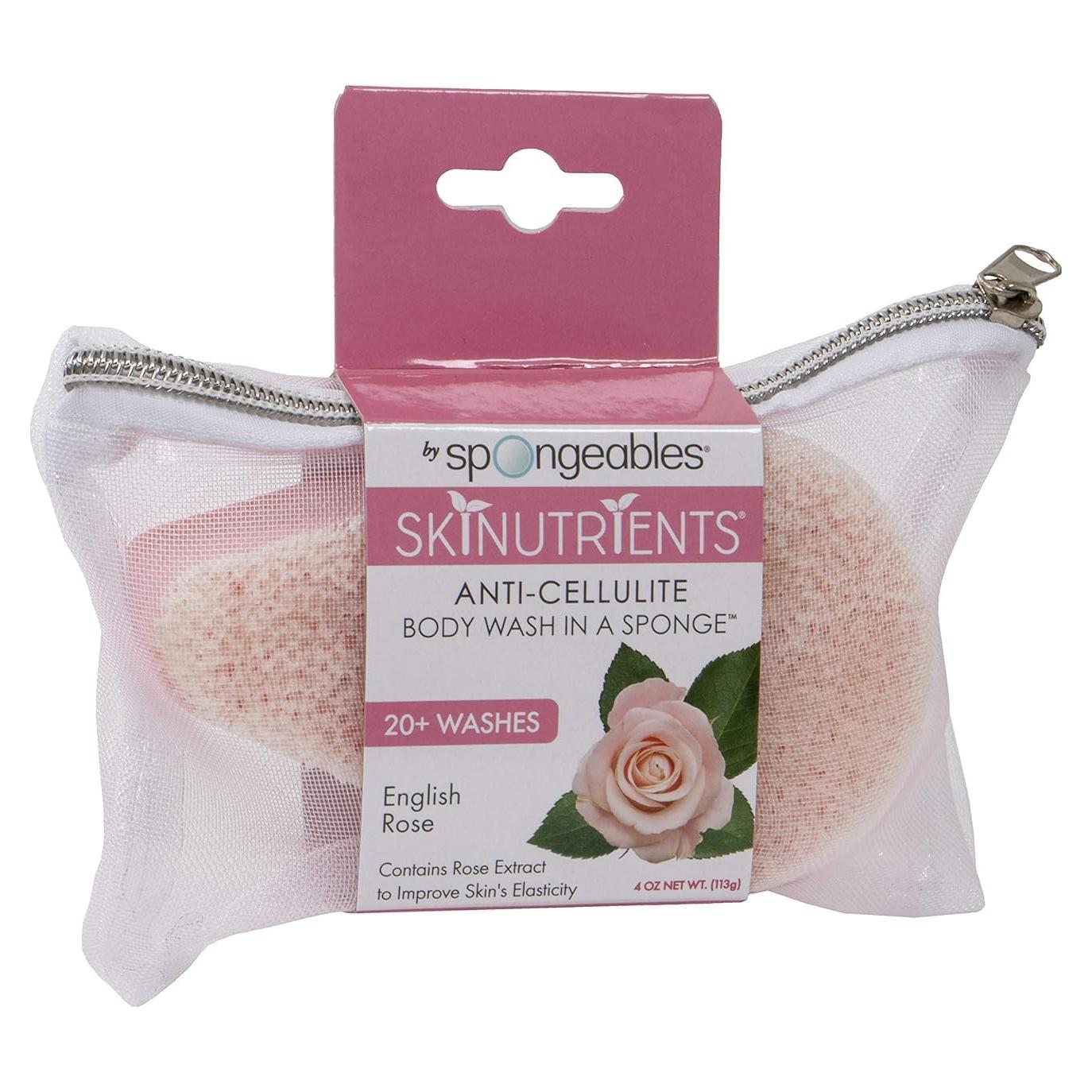 Esponja de Ducha Spongeables Anticelulitis Rosa Inglesa 1 Unidad
