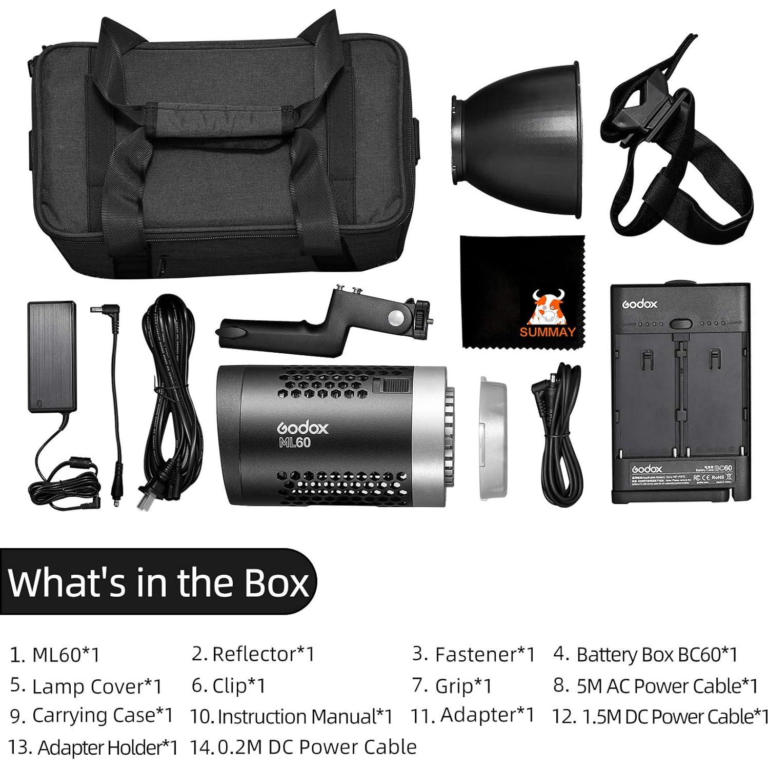 Luz de Video Godox ML60 60W 5600K Portátil con Efectos