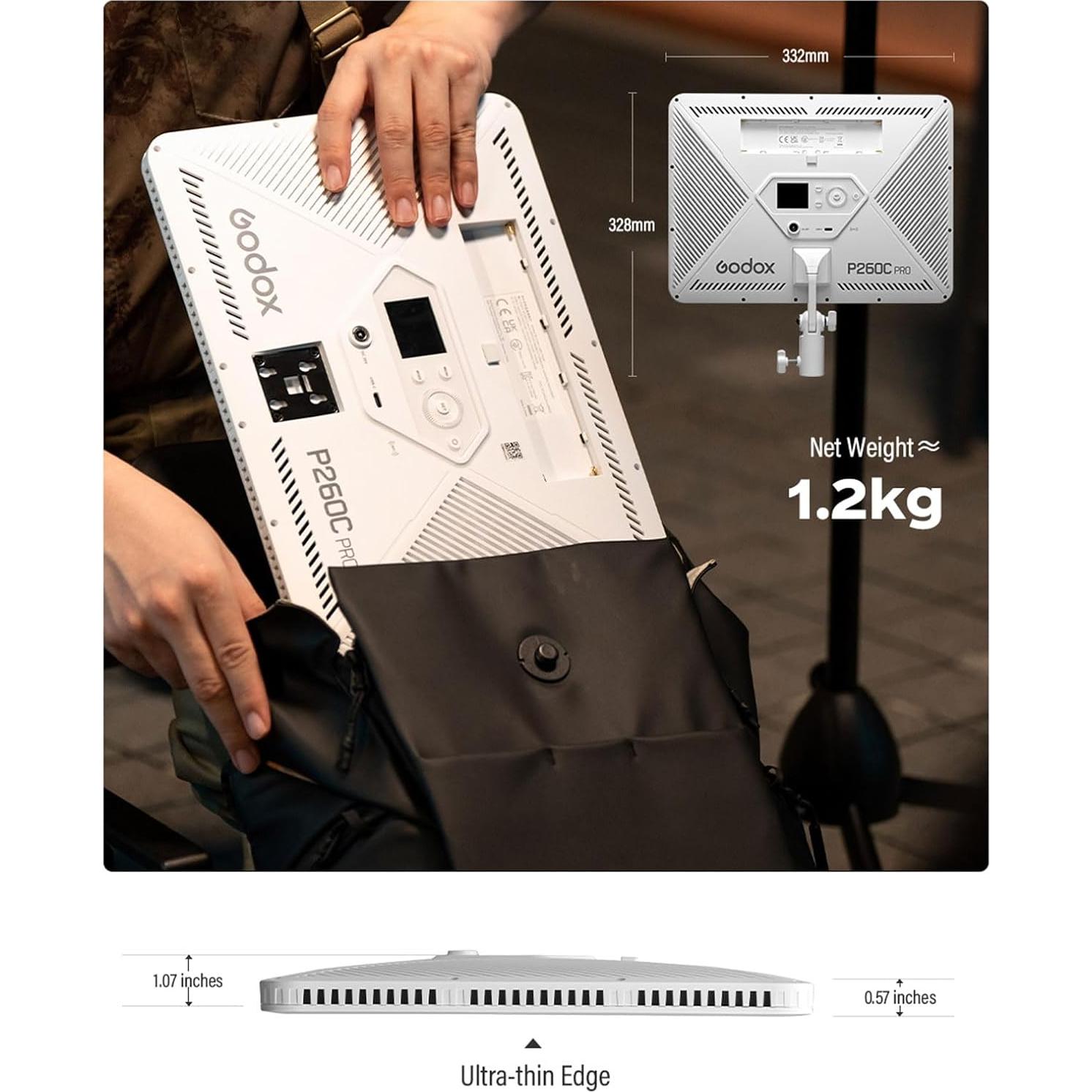 Panel de Luz LED Bi-Color Godox P260C PRO 45W 2800K-6500K