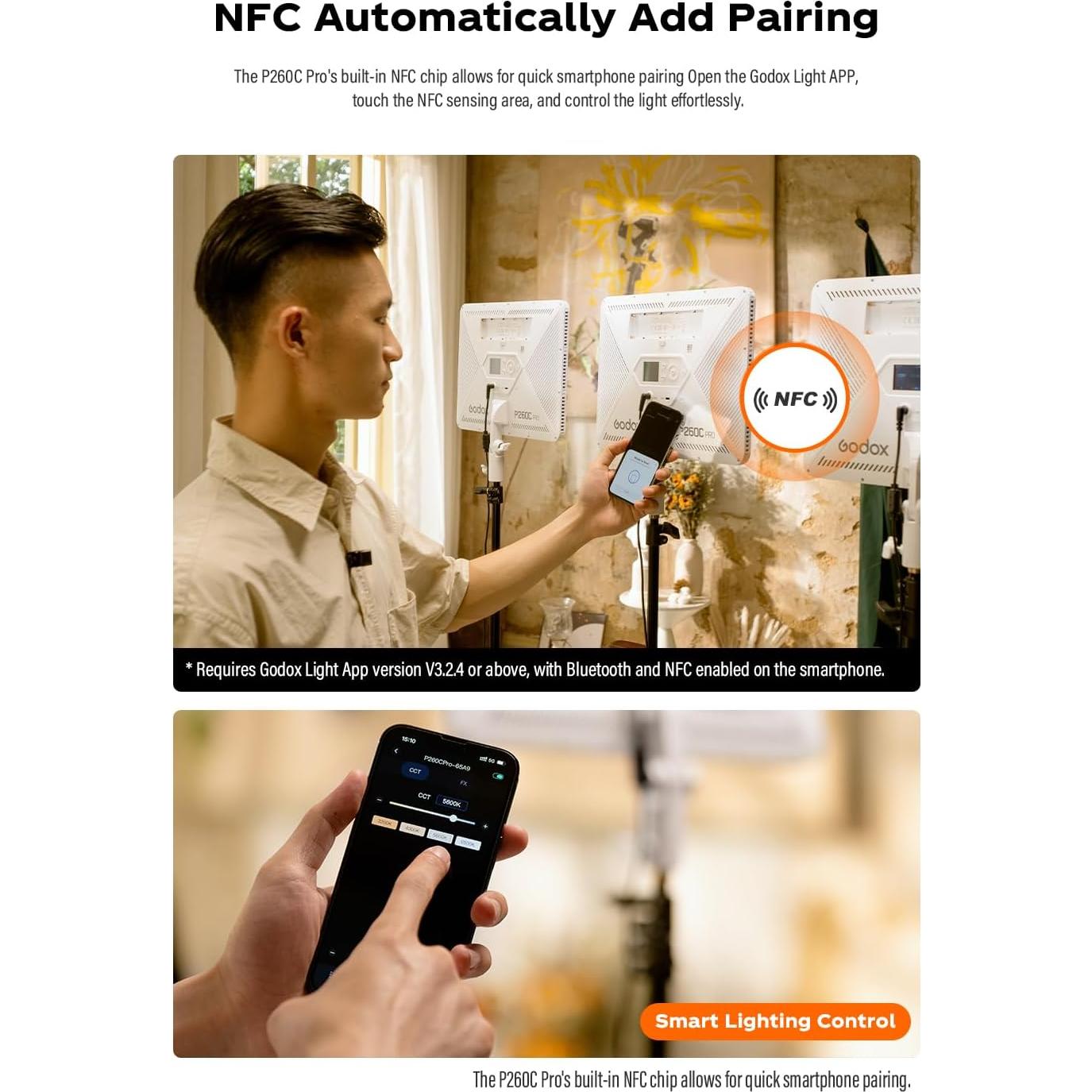 Panel de Luz LED Bi-Color Godox P260C PRO 45W 2800K-6500K