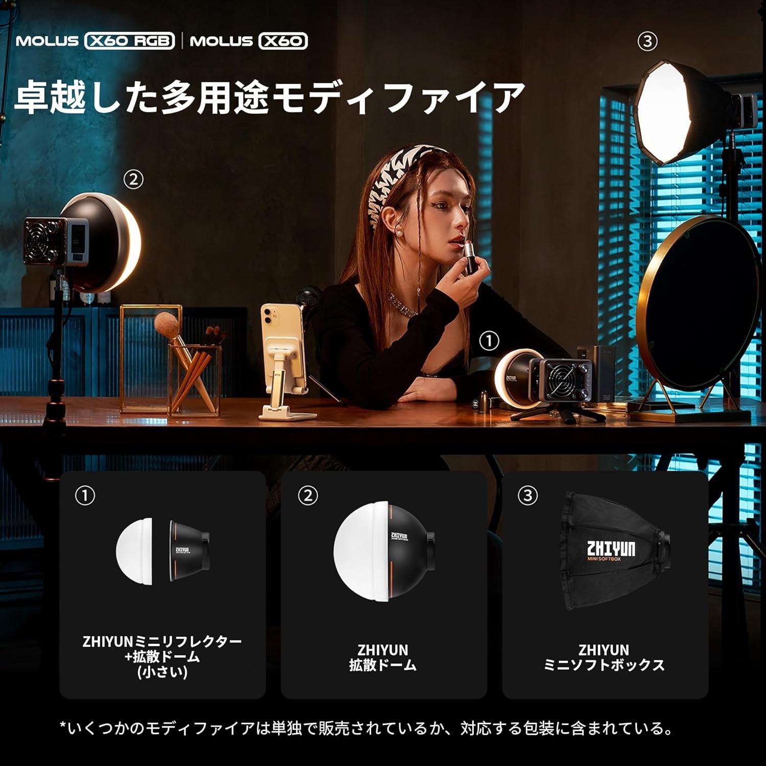 ZHIYUN Molus X60 Combo Luz LED Bi-Color 2700K-6500K 60W