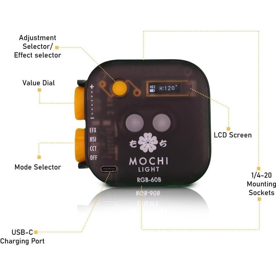 Luz de Video RGB Genaray GEAZ1RGB60B Recargable 2000mAh