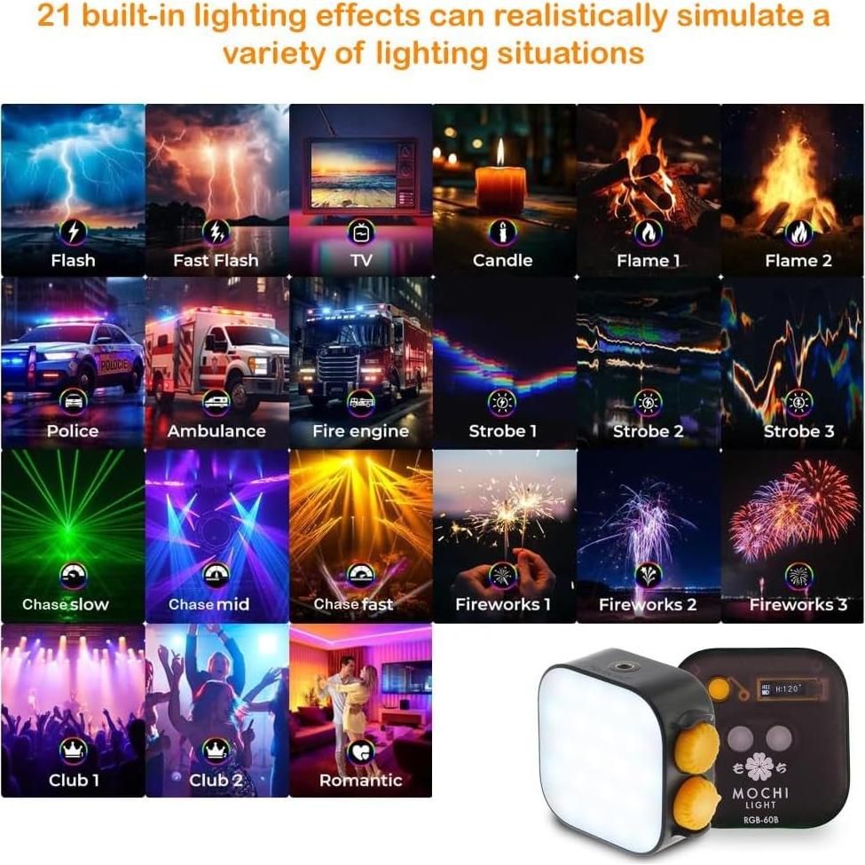 Luz de Video RGB Genaray GEAZ1RGB60B Recargable 2000mAh