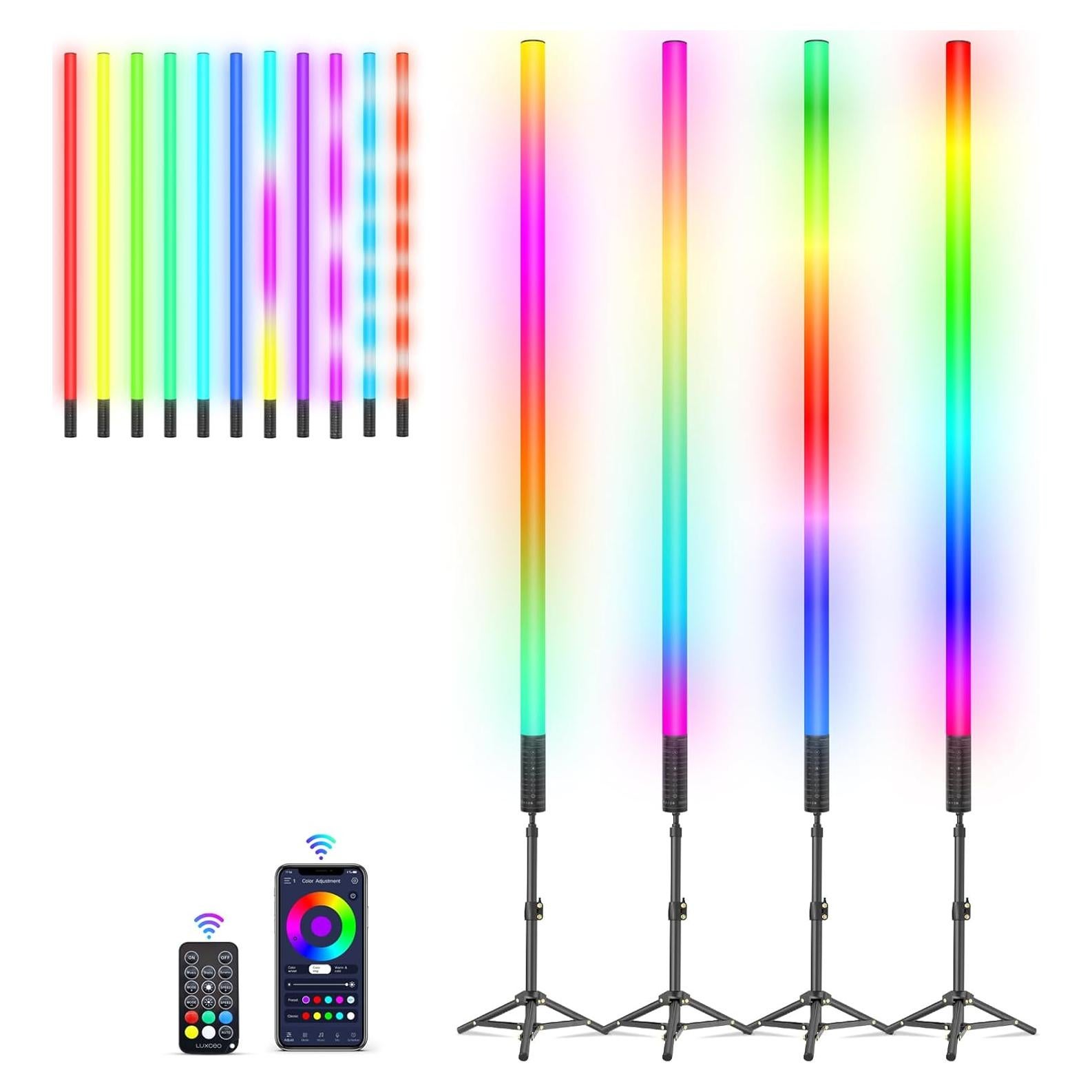 Barra de Luz LED RGB Lookmein 0.85 m con Soporte y Batería