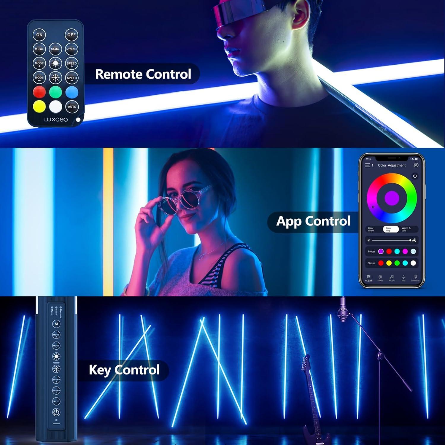 Barra de Luz LED RGB Lookmein 0.85 m con Soporte y Batería