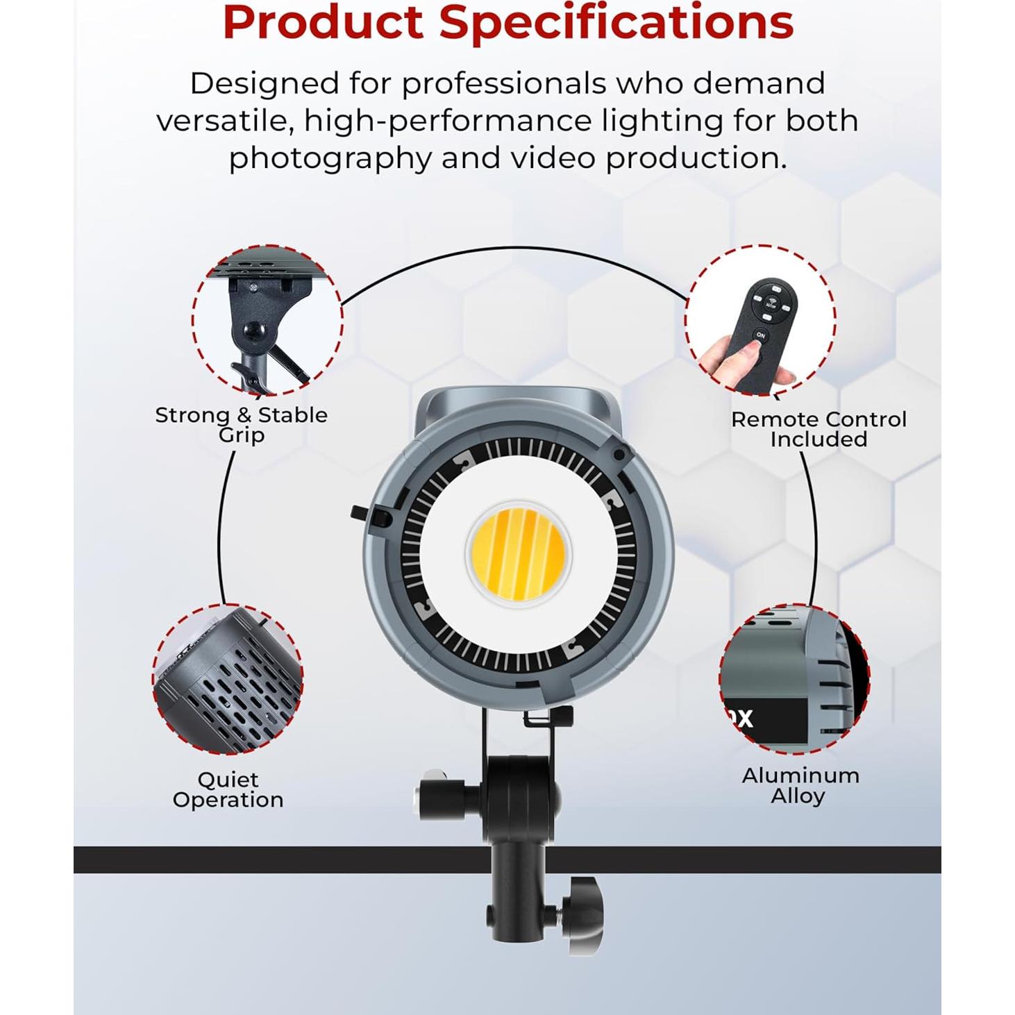 Luz LED COB Bi-Color 160W Reflex Camera CL-B200X 3200-5600K