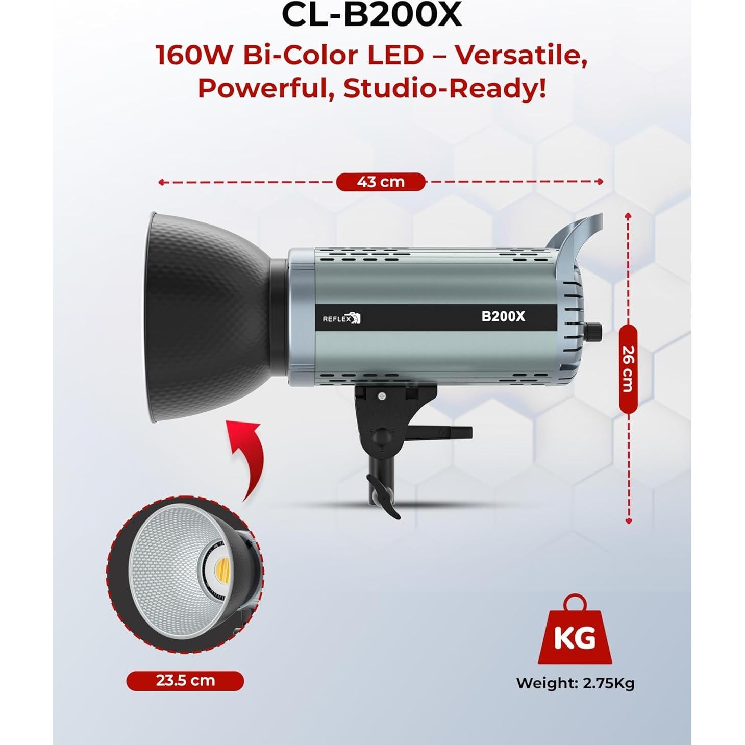 Luz LED COB Bi-Color 160W Reflex Camera CL-B200X 3200-5600K