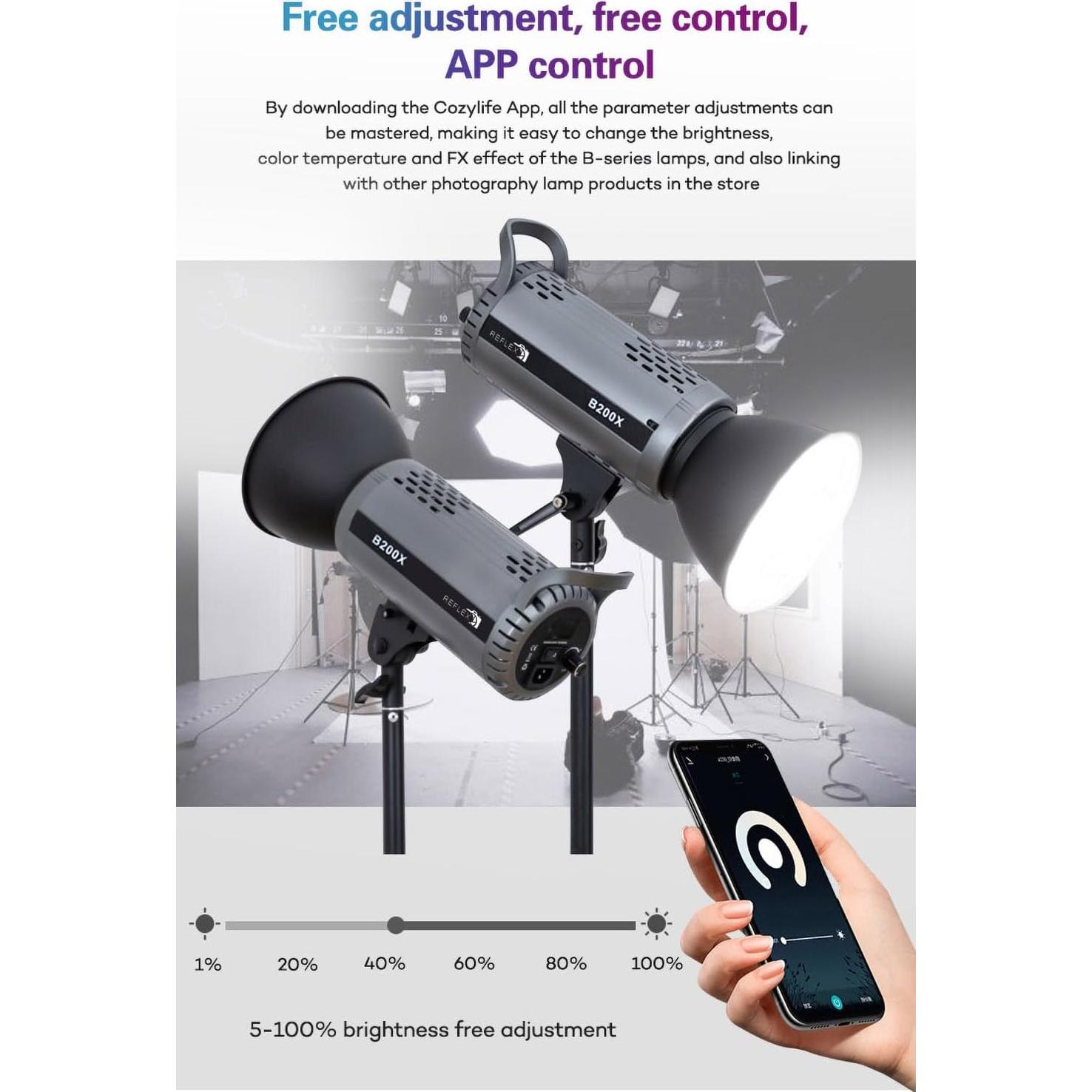 Luz LED COB Bi-Color 160W Reflex Camera CL-B200X 3200-5600K