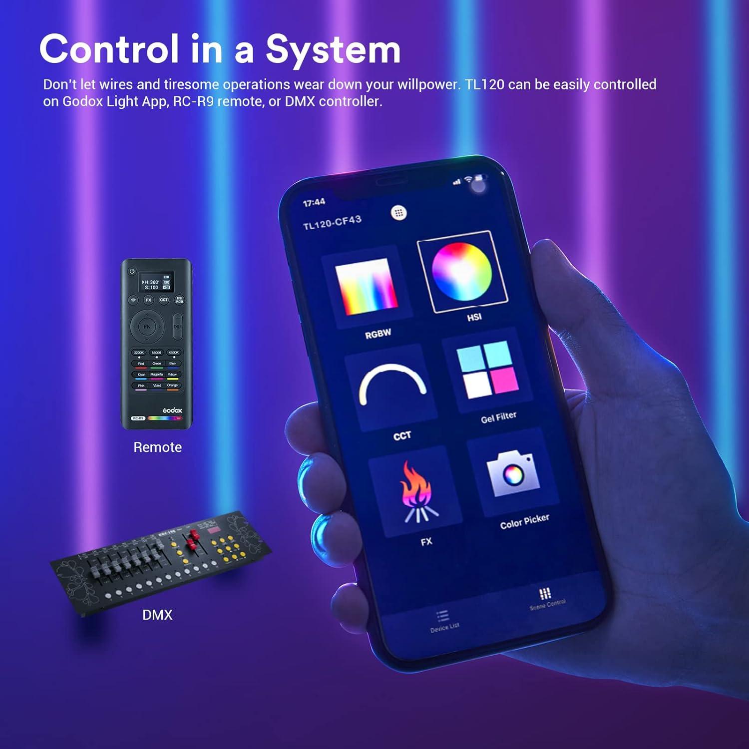 Godox TL120 Tubo de Luz LED RGB 2700K-6500K 5200mAh