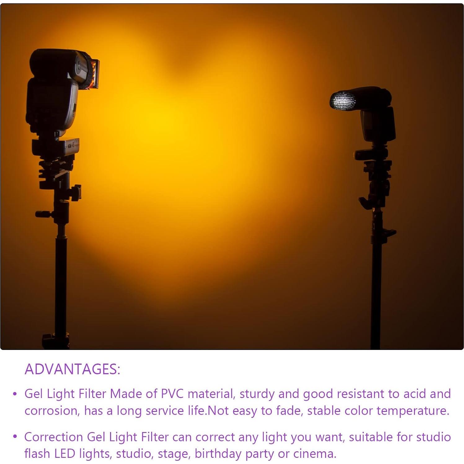 Filtro de Gel de Corrección DMiotech 4 Pcs PVC Verde Fluorescente