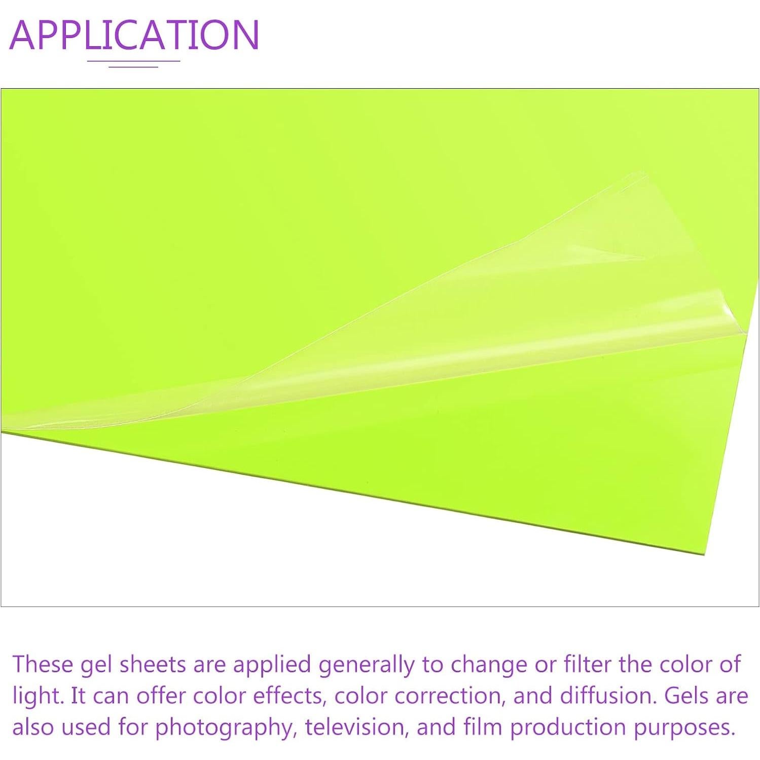 Filtro de Gel de Corrección DMiotech 4 Pcs PVC Verde Fluorescente