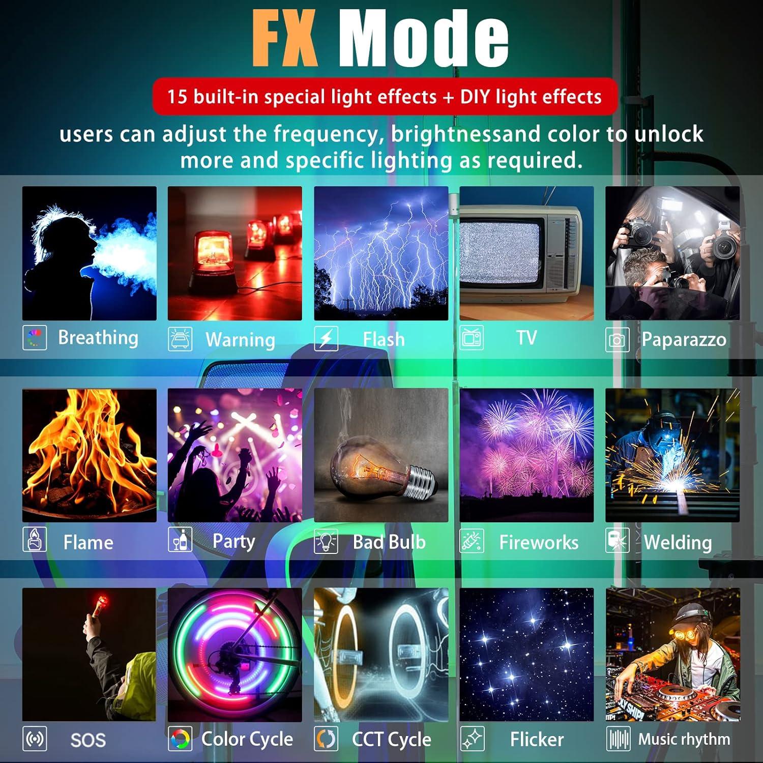 Luz de Fotografía RGB LUXCEO P120S 2800 Lúmenes Control APP