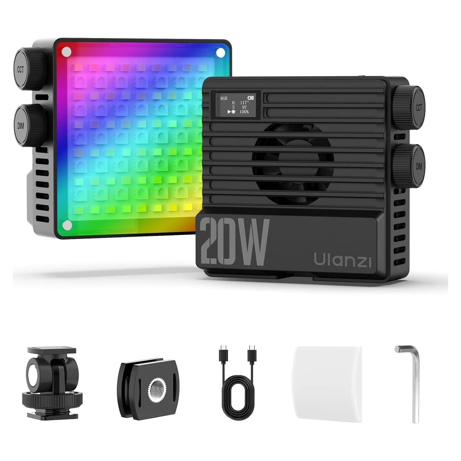Luz de Video RGB ULANZI LE20 20W Portátil 2500-9000K
