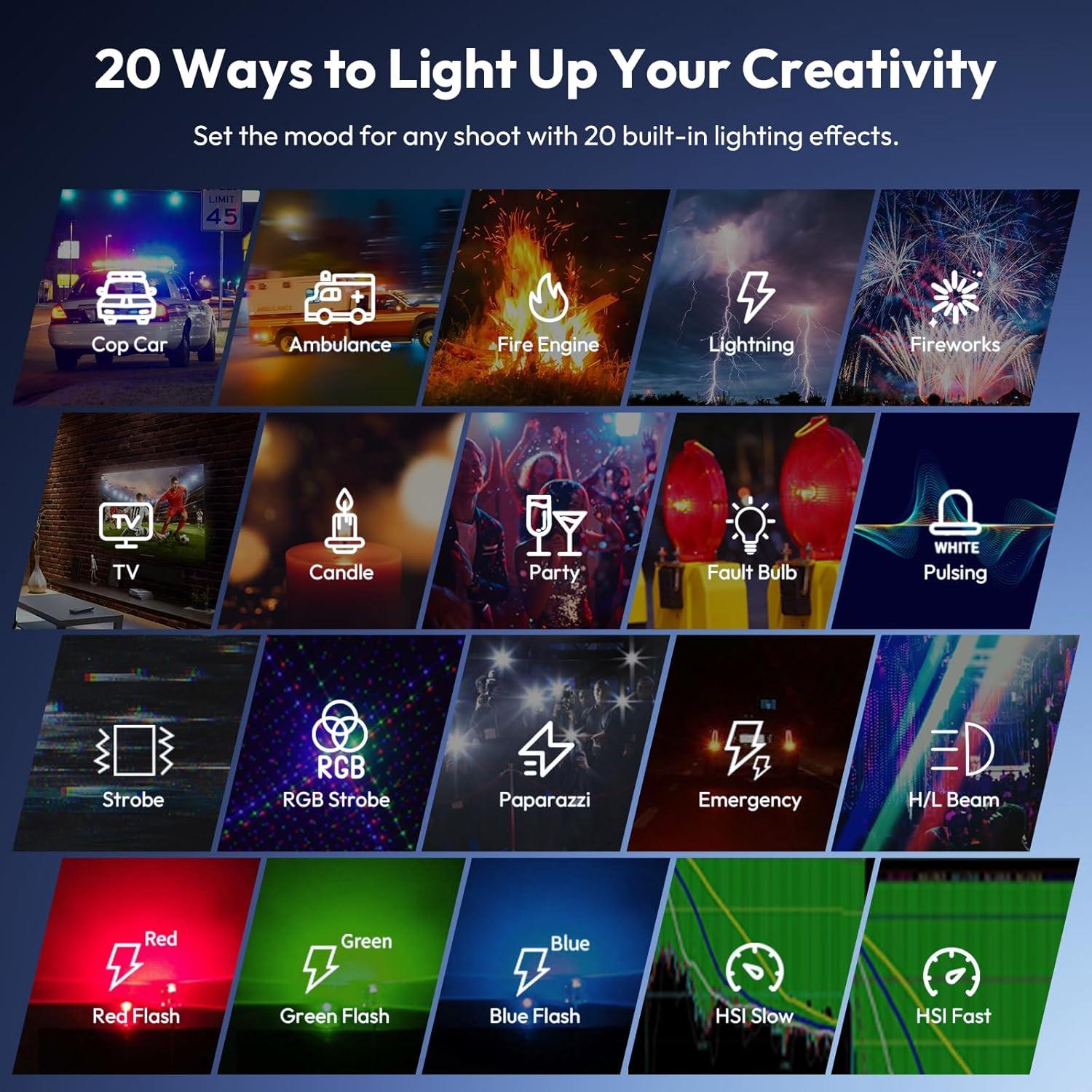 Luz de Video RGB ULANZI LE20 20W Portátil 2500-9000K