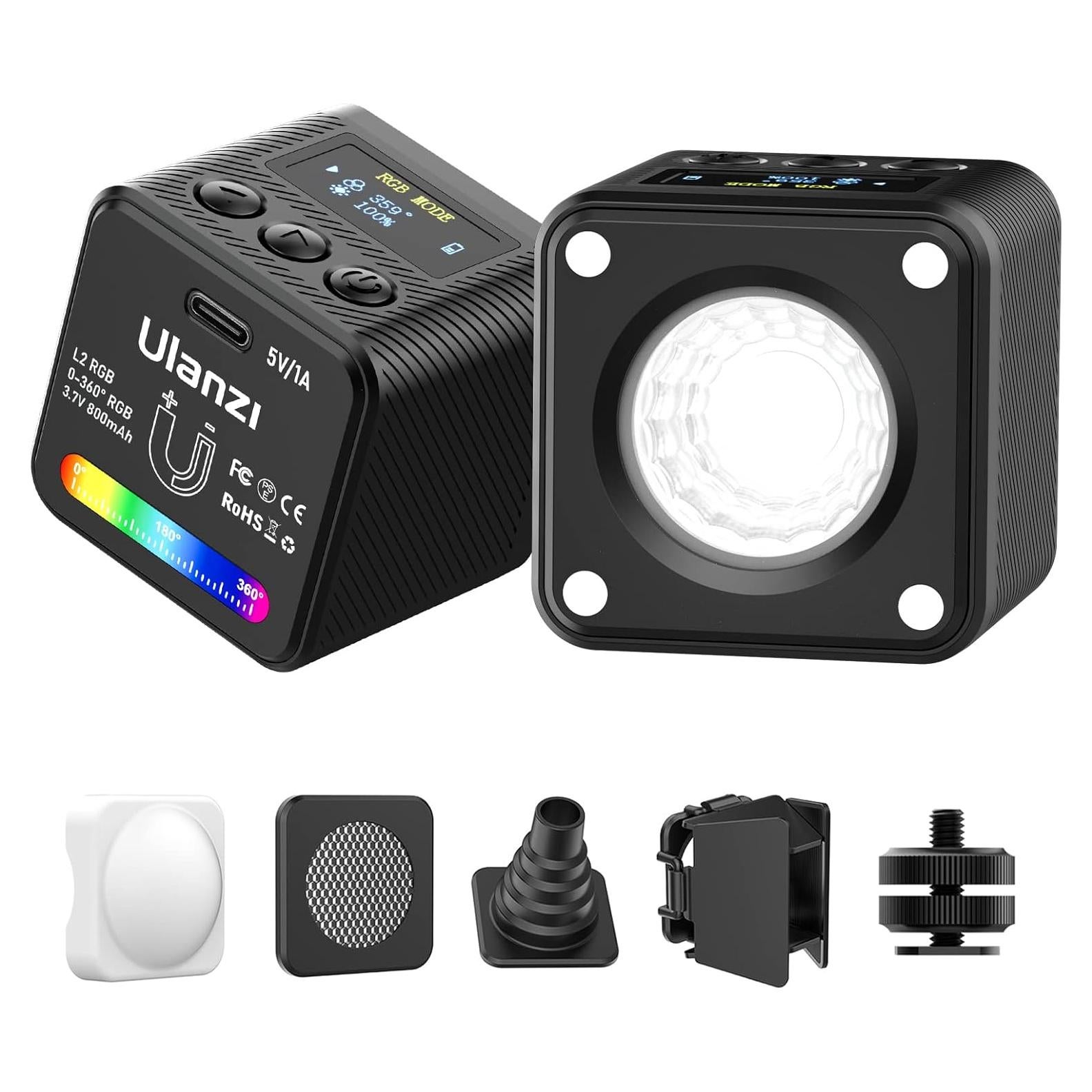 Luz LED RGB ULANZI L2 Portátil 360° para Microfotografía