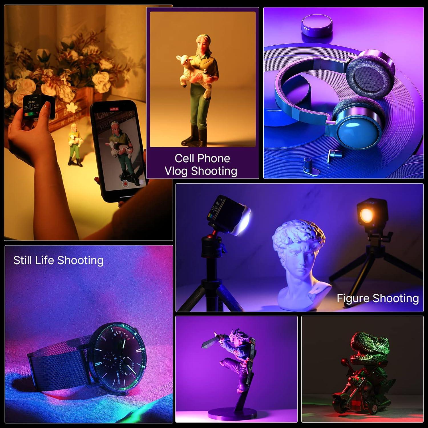 Luz LED RGB ULANZI L2 Portátil 360° para Microfotografía