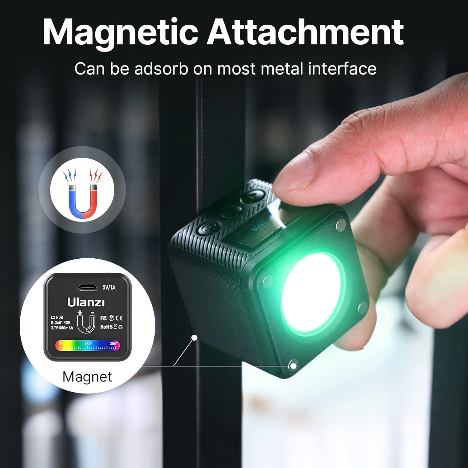 Luz LED RGB ULANZI L2 Portátil 360° para Microfotografía