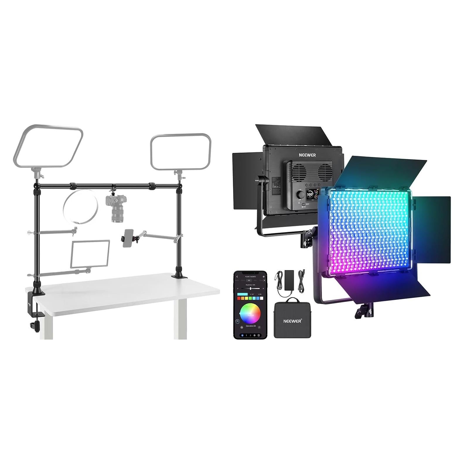 Panel de Luz LED RGB NEEWER PL60C 60W 23000Lux para Estudio