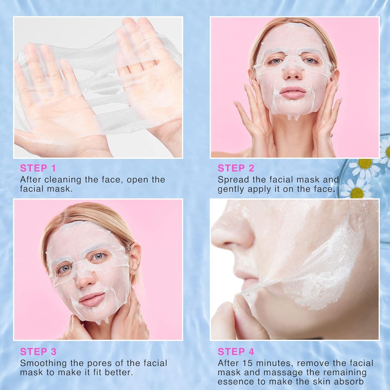 Máscaras Faciales de Colágeno VESPRO - Paquete de 48 Unidades