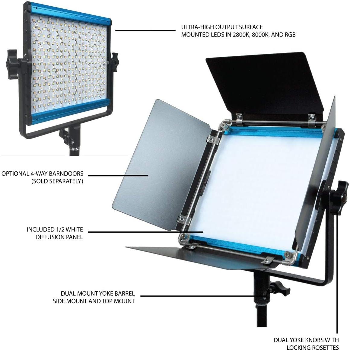 Kit de Iluminación LED RGB Dracast DRX3500RGBS - 3 Luces con Accesorios