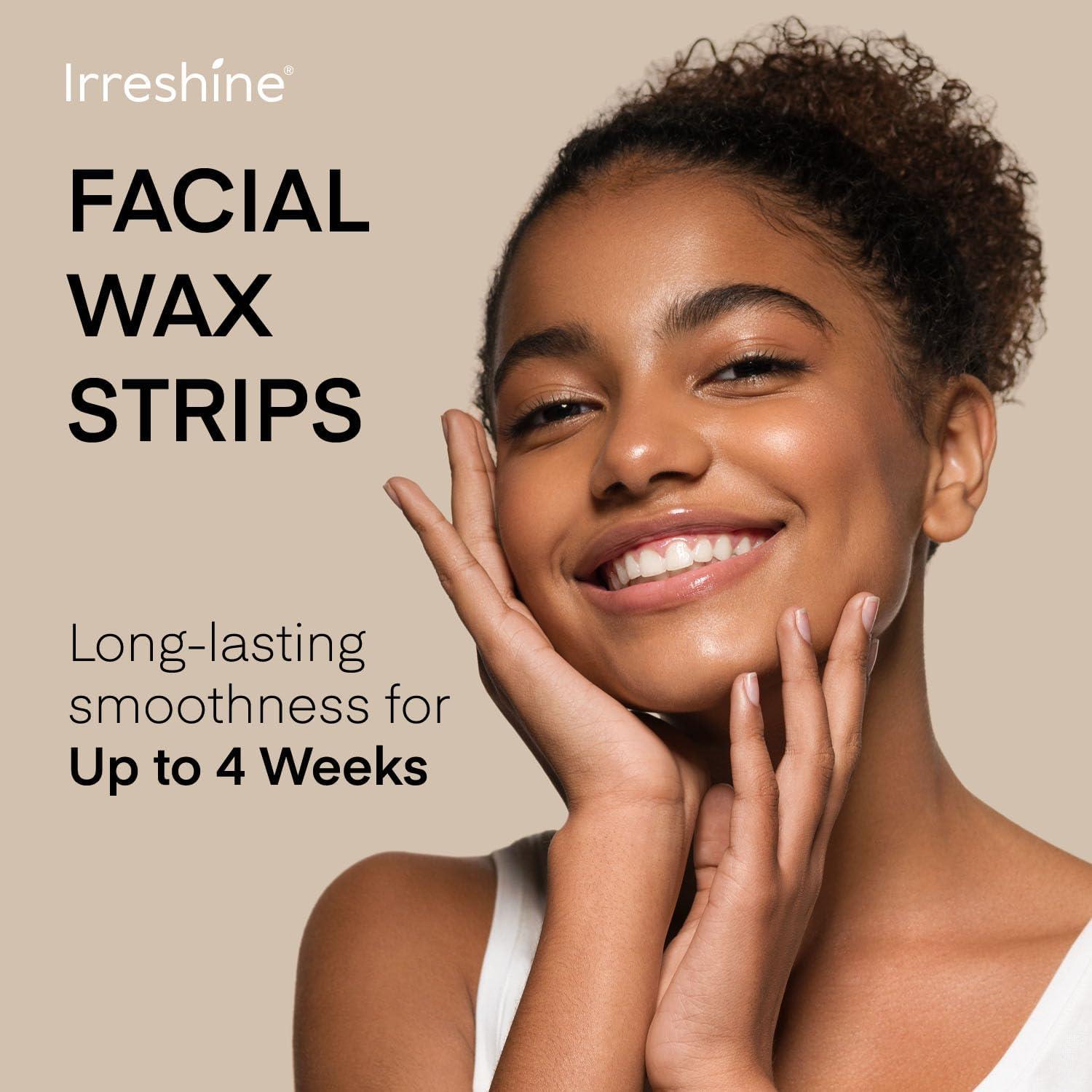 Tiras de Cera Facial Irreshine - Kit de 40 Tiras Veganas