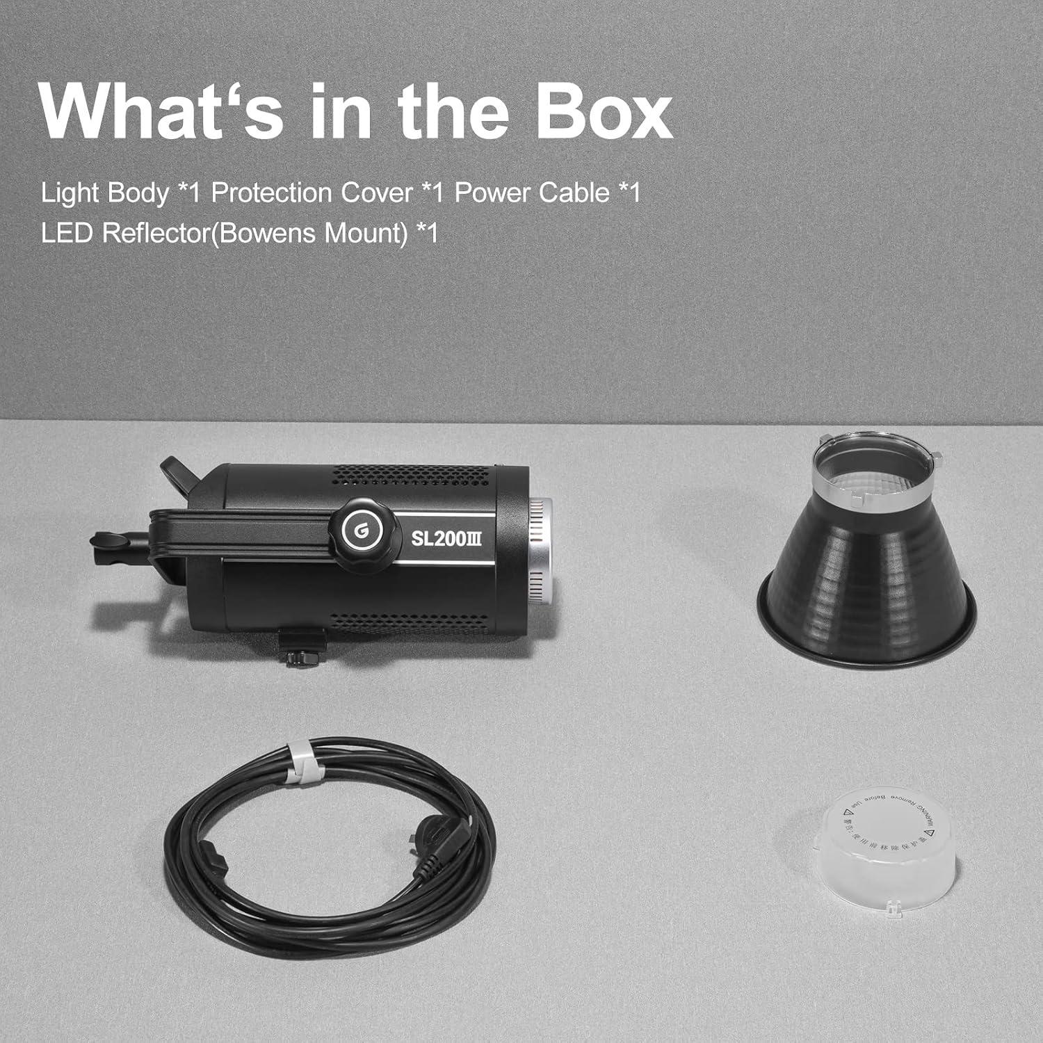 Luz de Video LED Godox SL200III 200W 95600Lux 5600K CRI96+