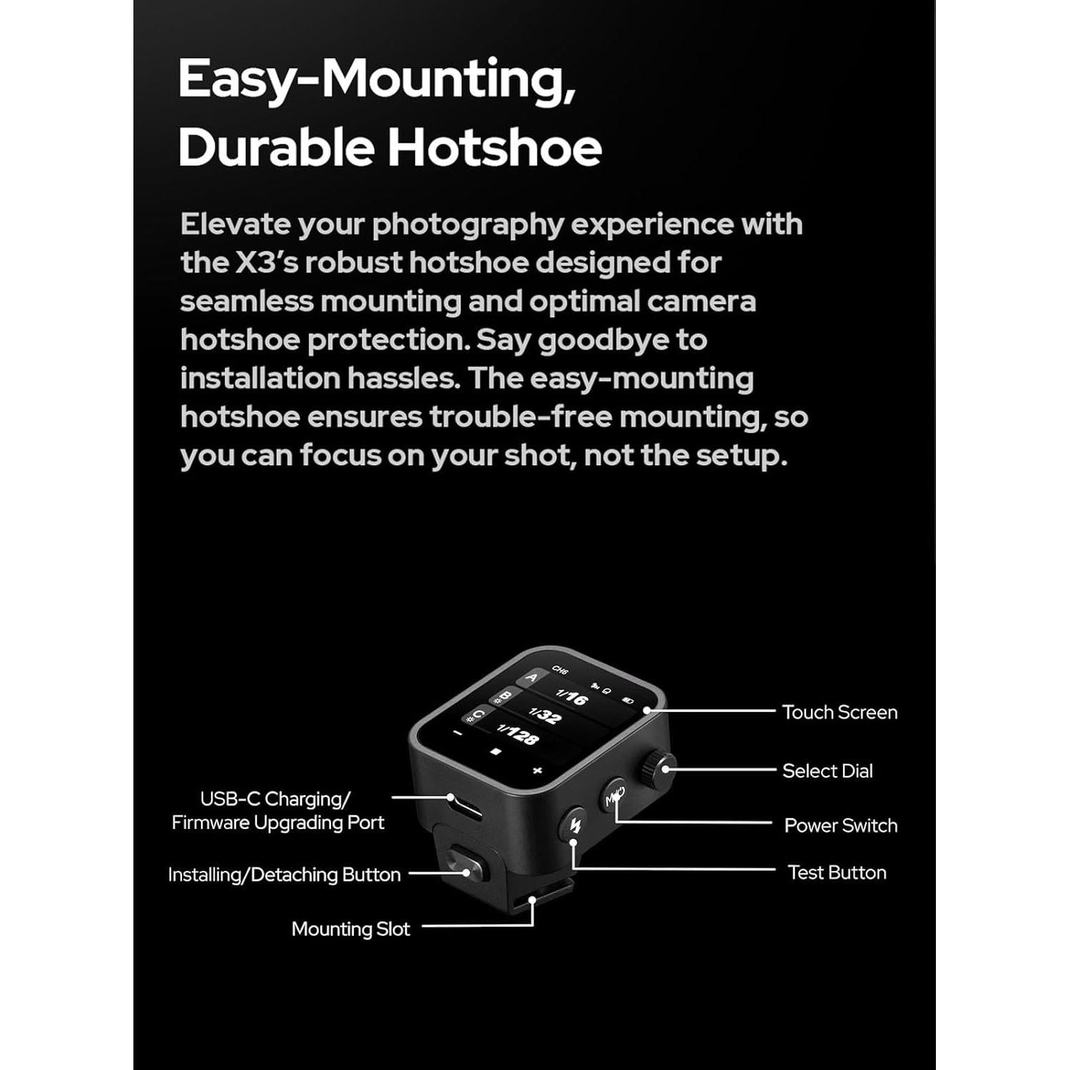 Disparador Inalámbrico TTL Godox X3C para Canon con Pantalla OLED