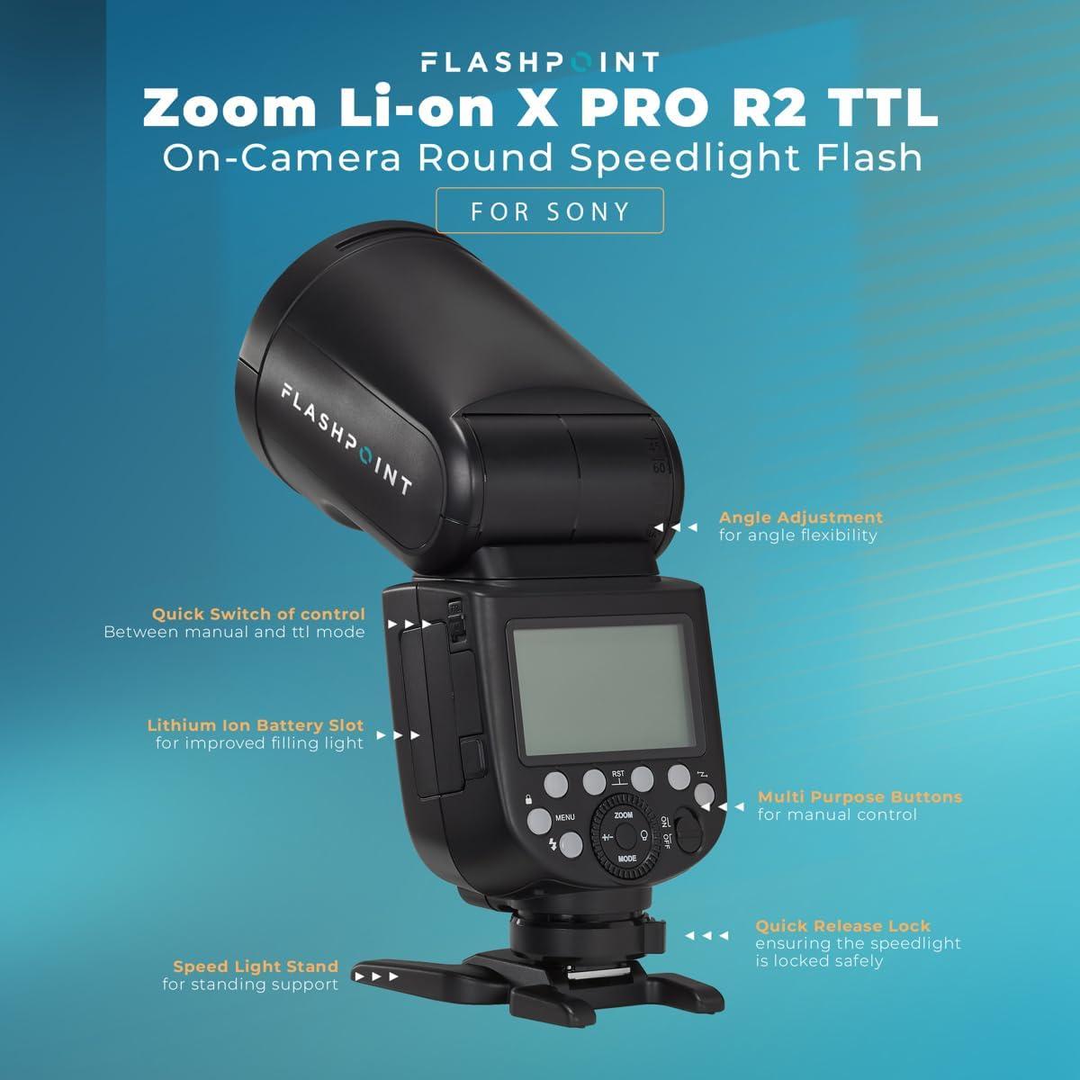Flashpoint Zoom Li-on X PRO R2 TTL Flash Redondo para Sony