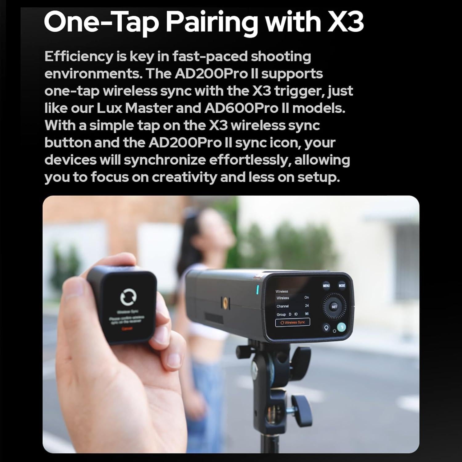 Flash Godox AD200 Pro II con Accesorios y Filtros de Color