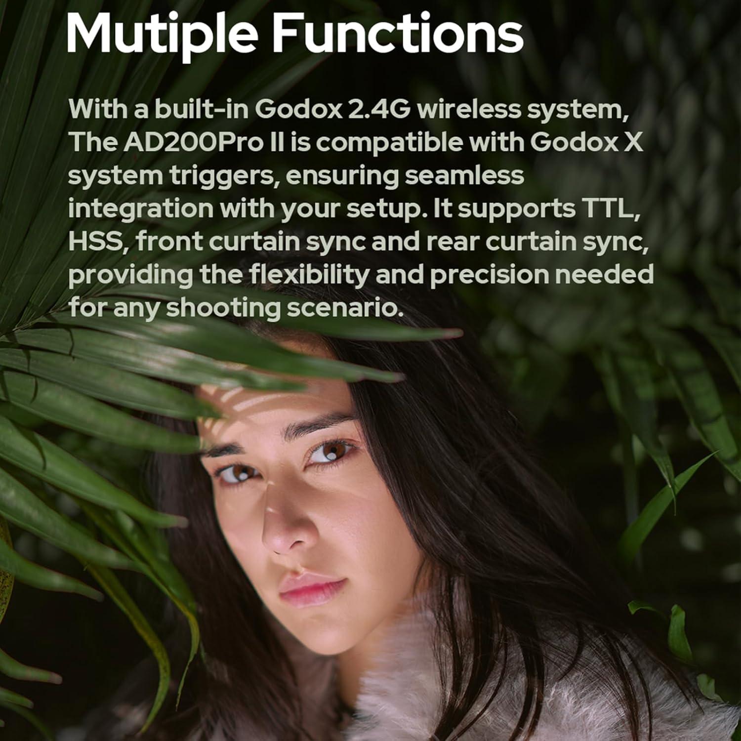 Flash Godox AD200 Pro II con Accesorios y Filtros de Color