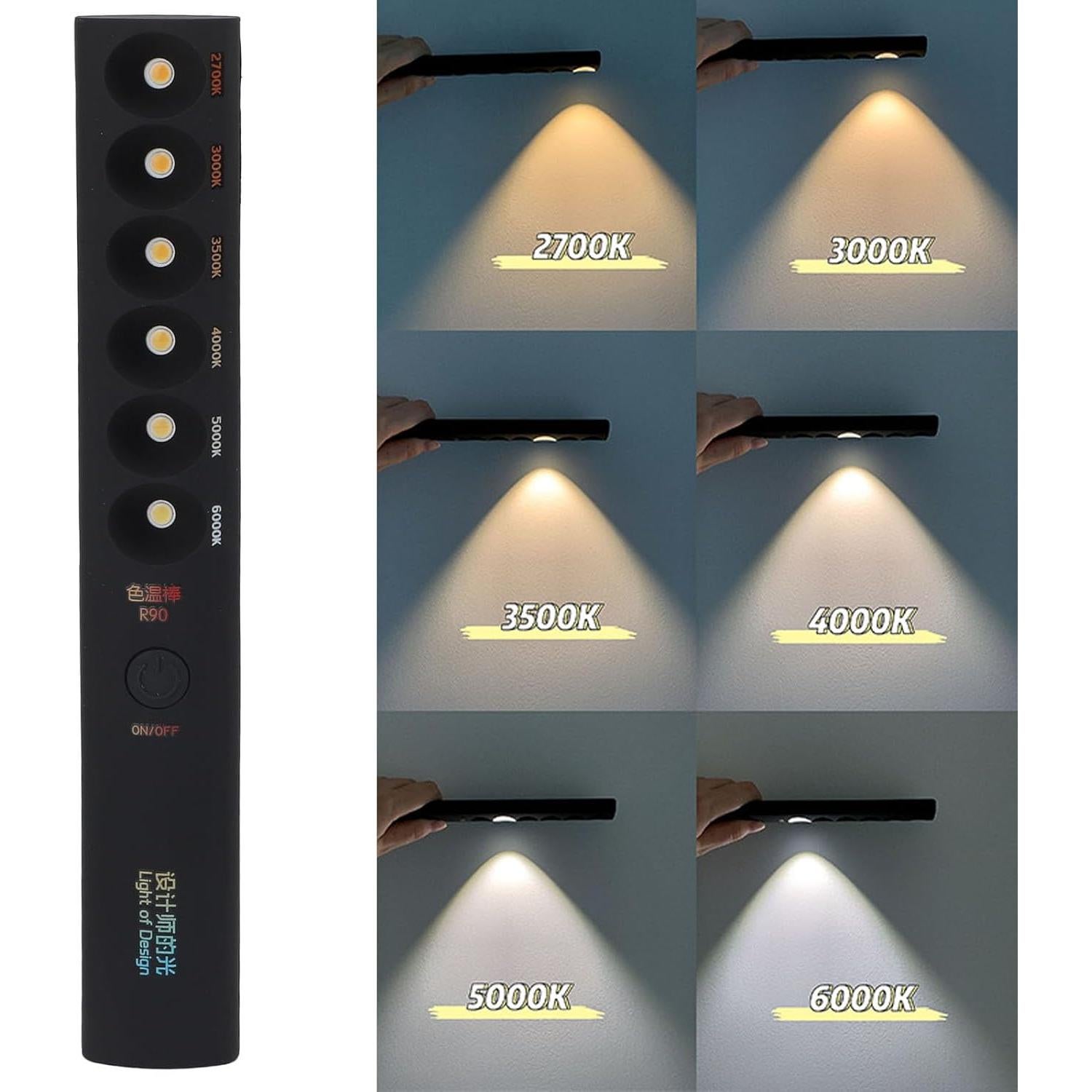 Varita de Luz LED Portátil Yosoo 2700K-6000K 6 Modos