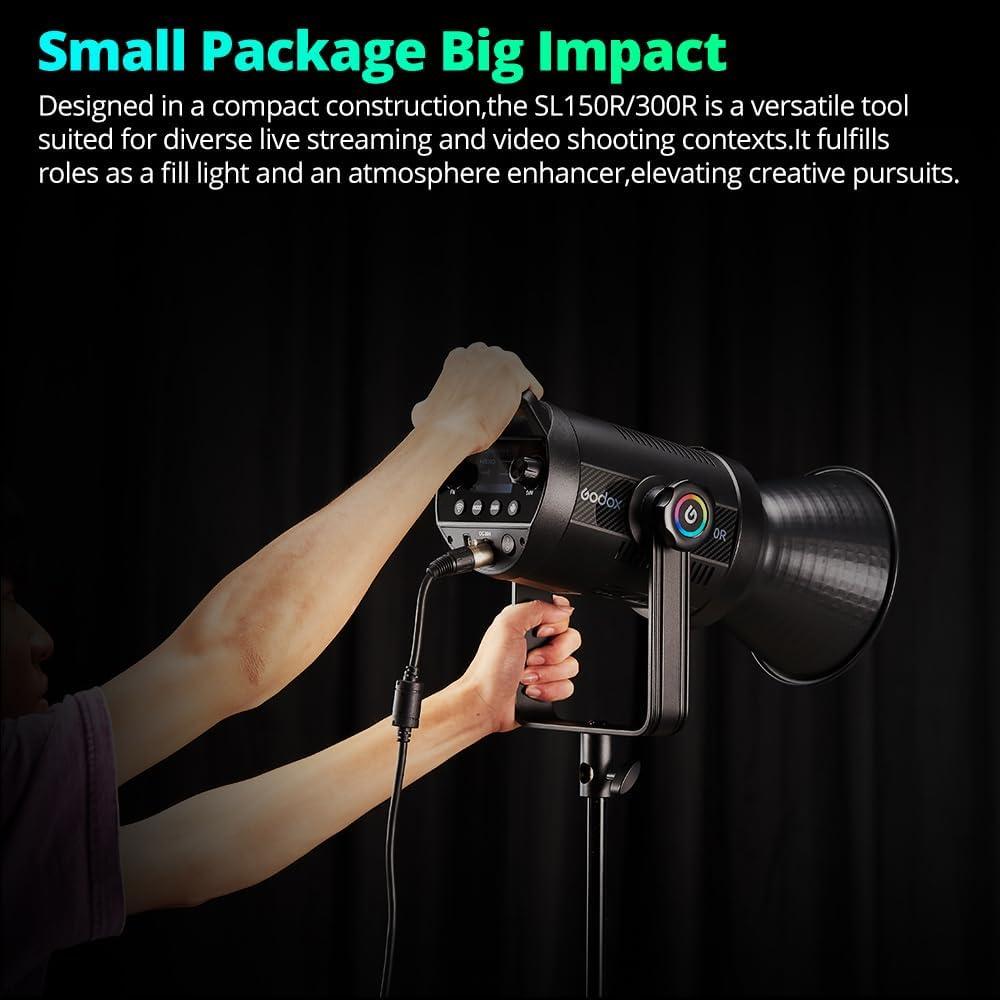 Luz LED Godox SL150R 150W RGB, 4.38kg, CRI 95, 14 Efectos