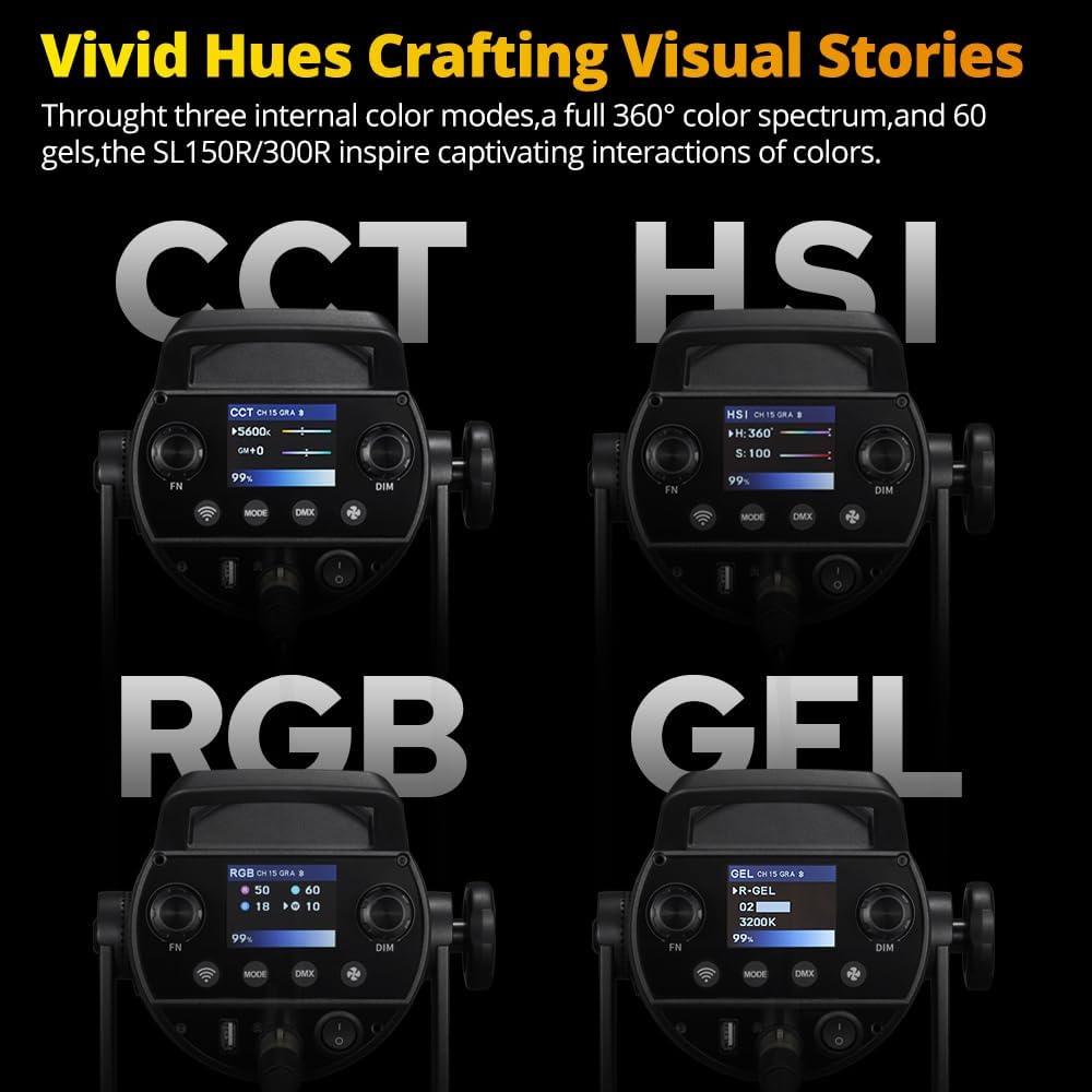 Luz LED Godox SL150R 150W RGB, 4.38kg, CRI 95, 14 Efectos