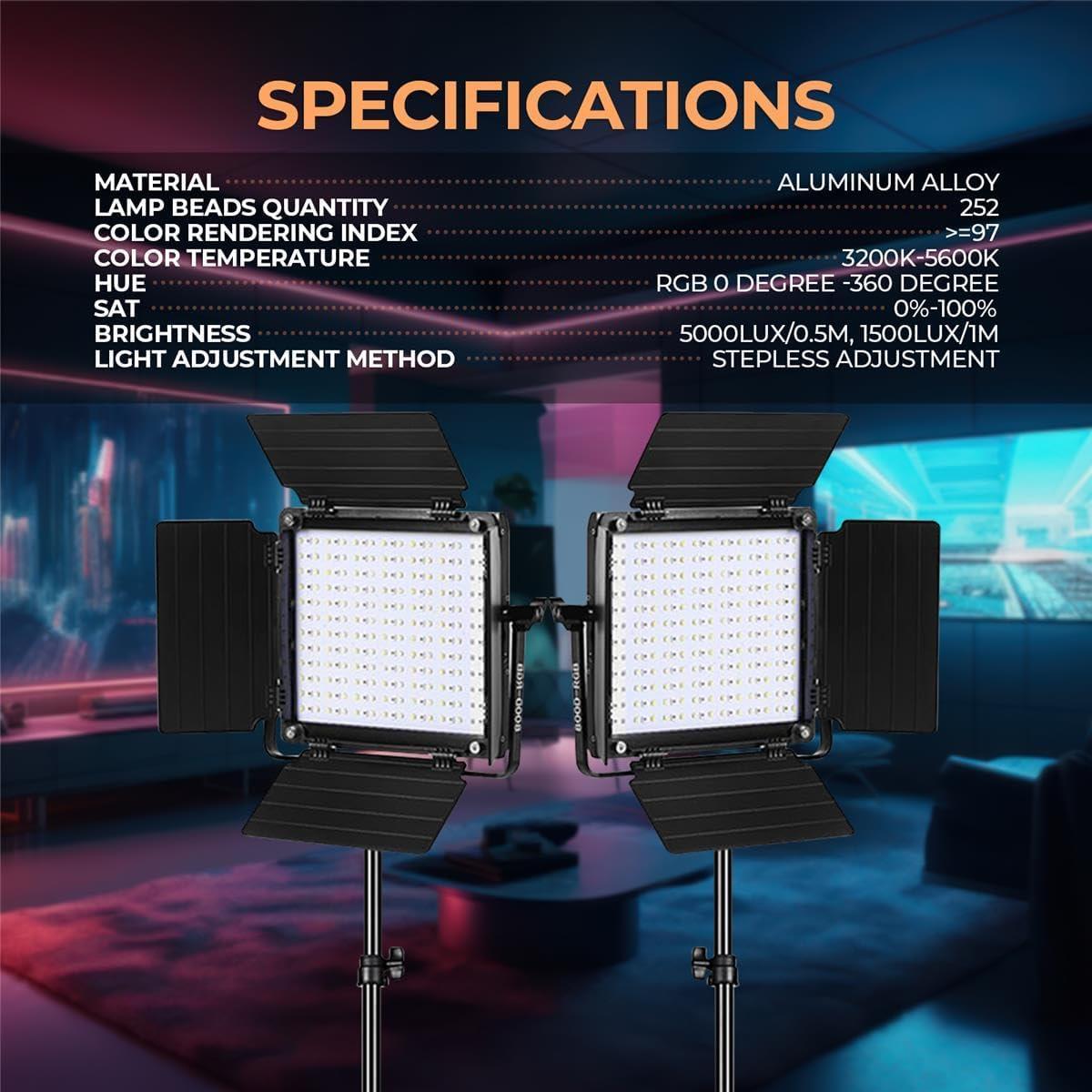 Kit de Luz LED 800D-RGB GVM Bi-Color 40W con Control APP