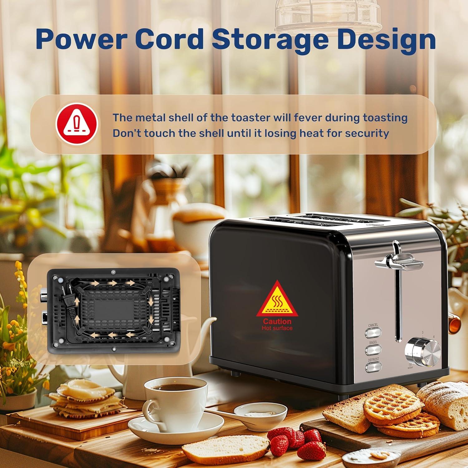 Tostadora Simple Deluxe Acero Inoxidable 2 Rebanadas 6 Niveles