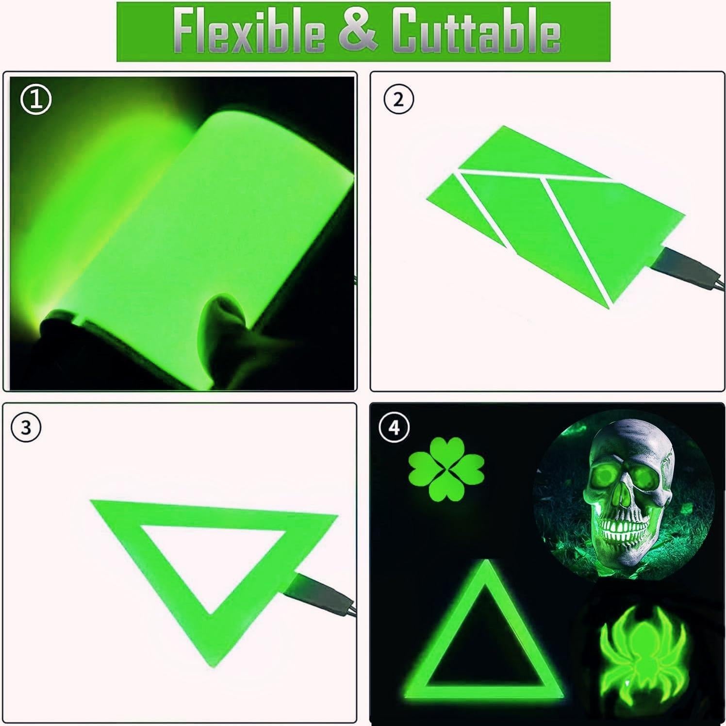 Luz de Panel Electroluminiscente Ourbest 12x5 cm Verde Oscuro