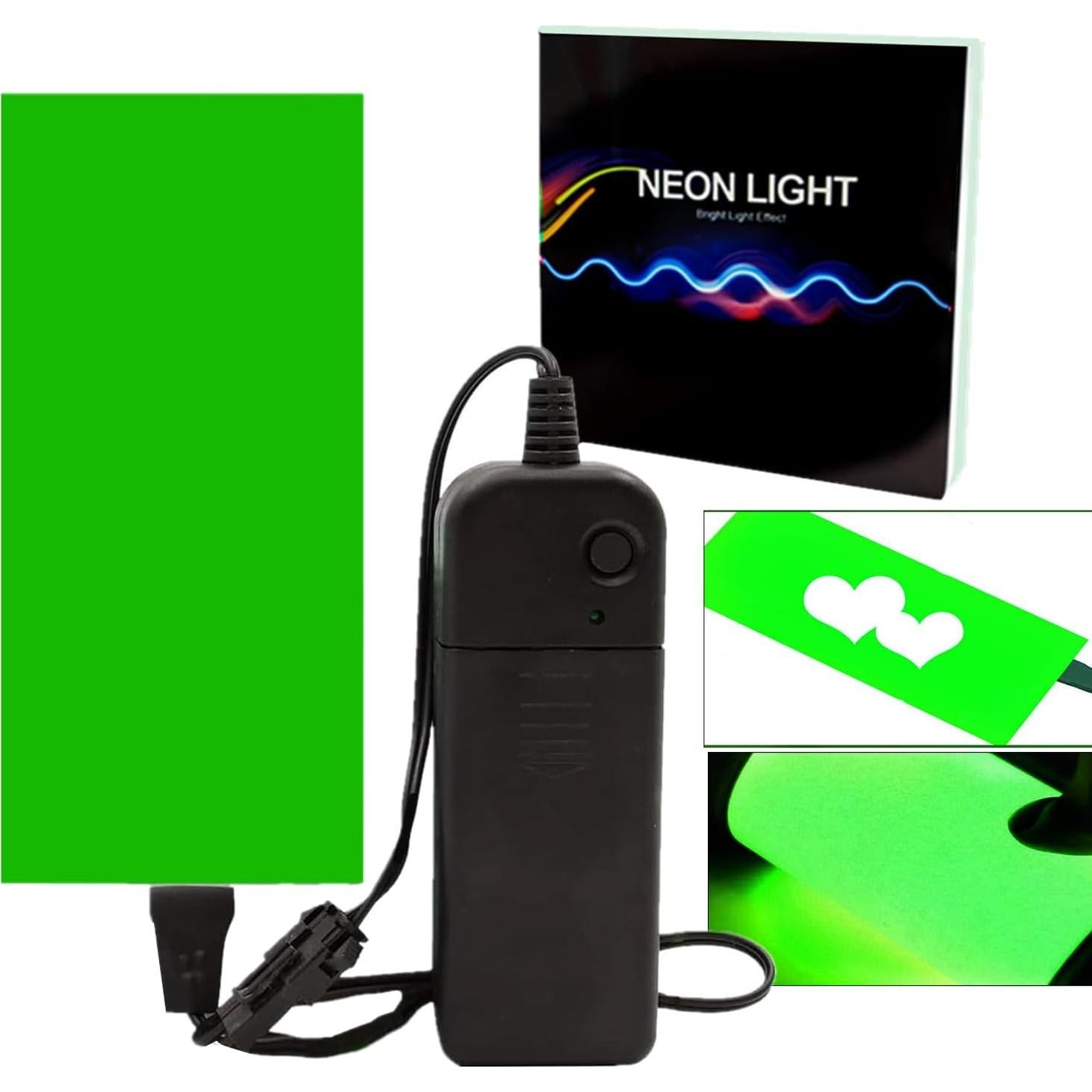 Luz de Panel Electroluminiscente Ourbest 12x5 cm Verde Oscuro