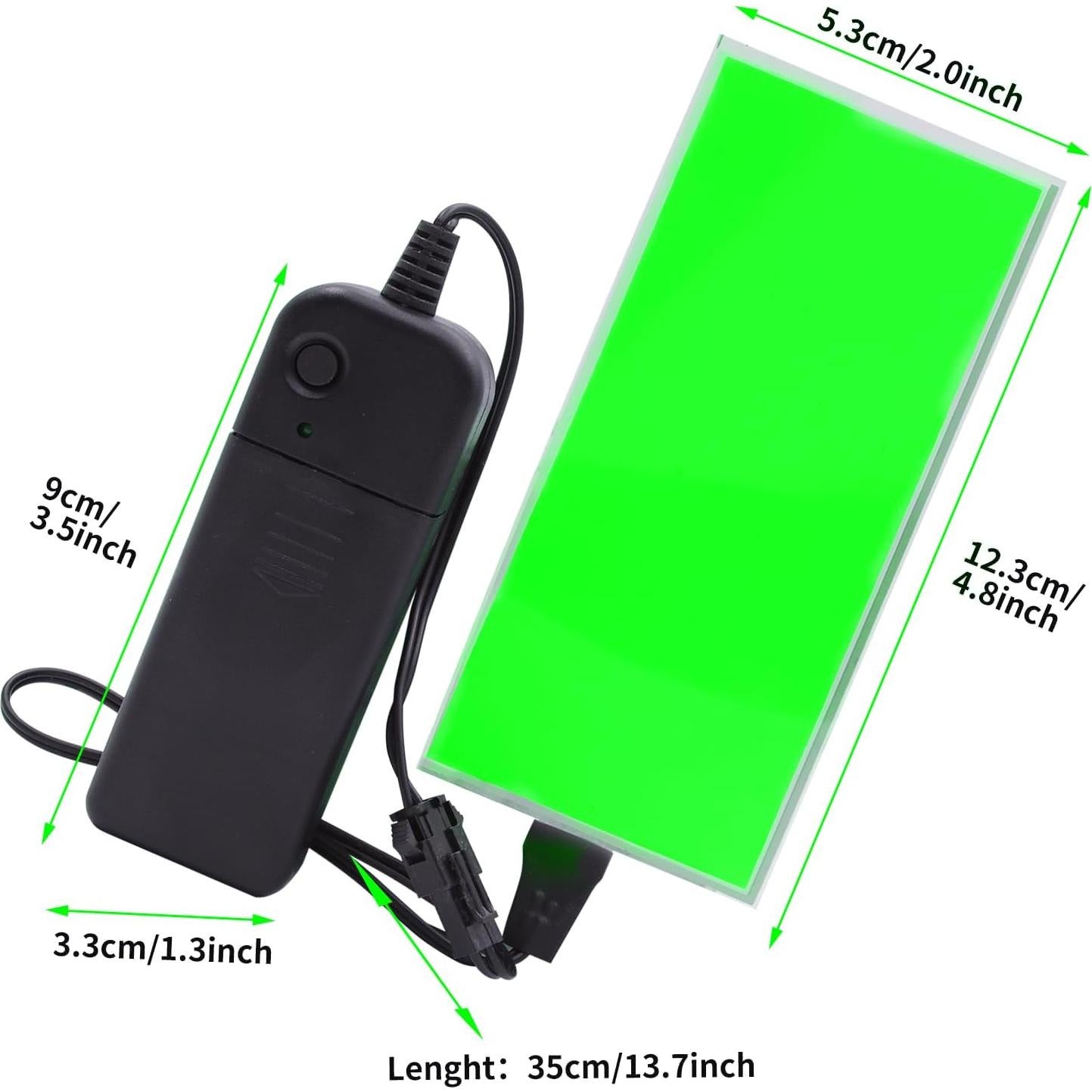 Luz de Panel Electroluminiscente Ourbest 12x5 cm Verde Oscuro