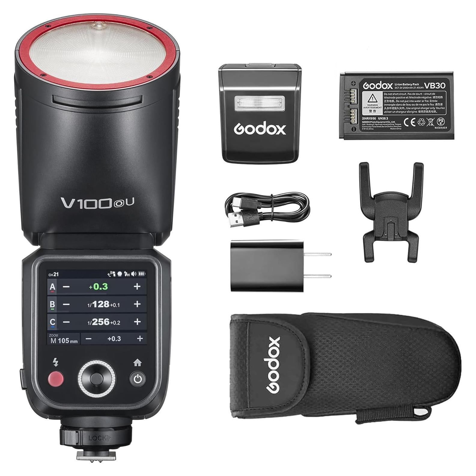 Flash Godox V100O 100Ws Pantalla Táctil para Cámaras Olympus y Panasonic